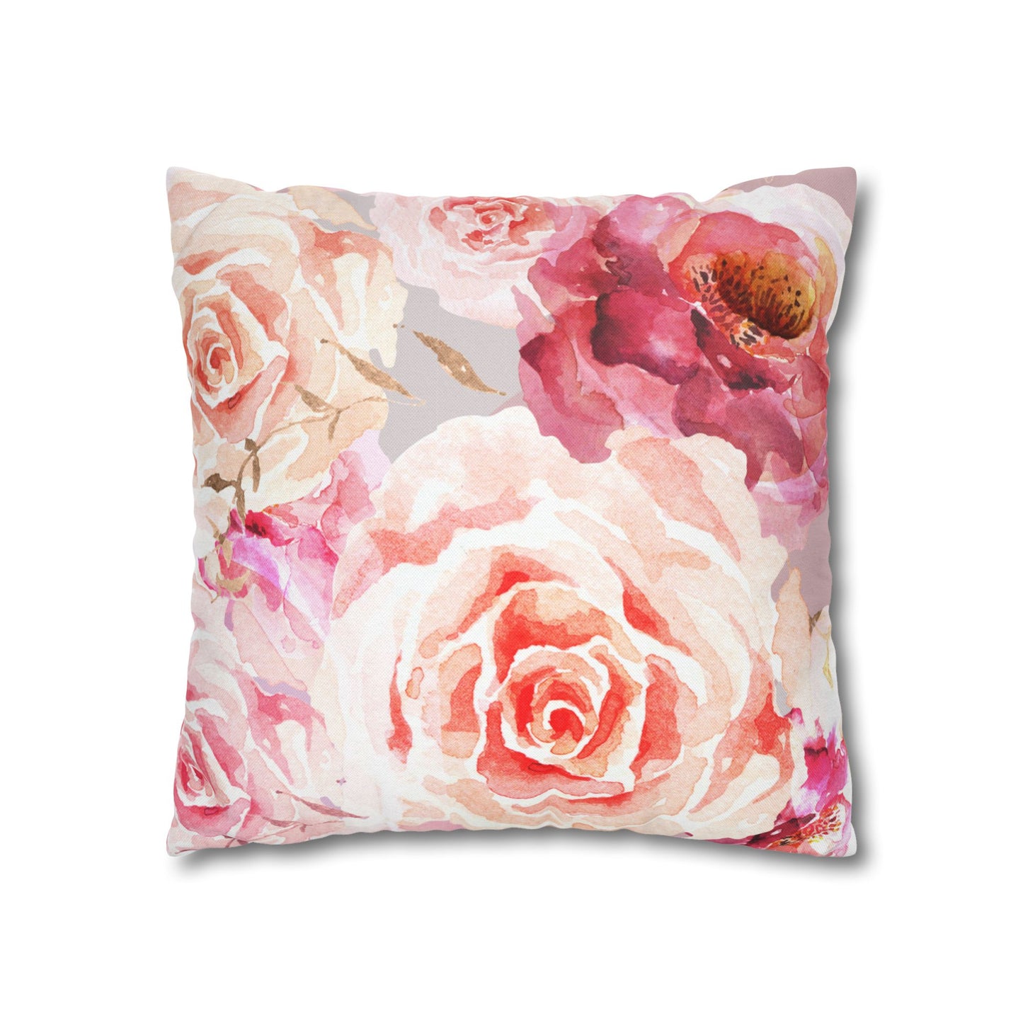 Bohemian Rose Printed Square Pillow Cover (no insert) - Multiple Sizes (14"x14", 16"x16", 18"x18", 20"x20"), Includes zipper closure