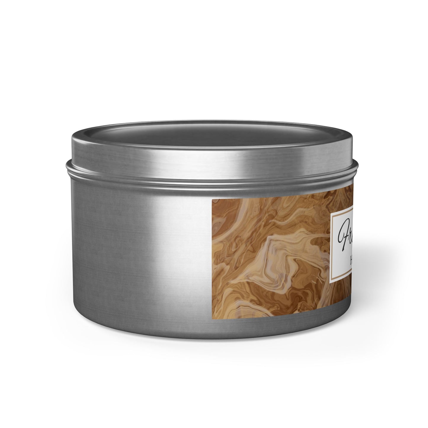 Fresh Coffee Scented Coconut Soy Wax Candle, 8oz. Silver Tin Jar with Lid - Cozy Home Decor, Garamond, Aromatherapy Gift, Relaxing Coffee Candle
