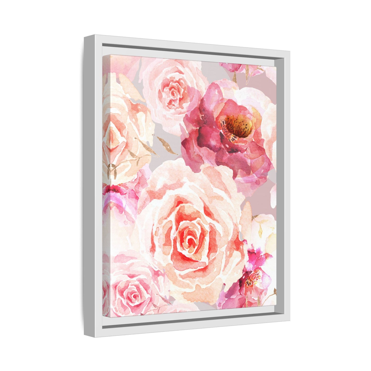 Bohemian Rose Framed Matte Canvas Art - Multiple Frame Colors & Size Options