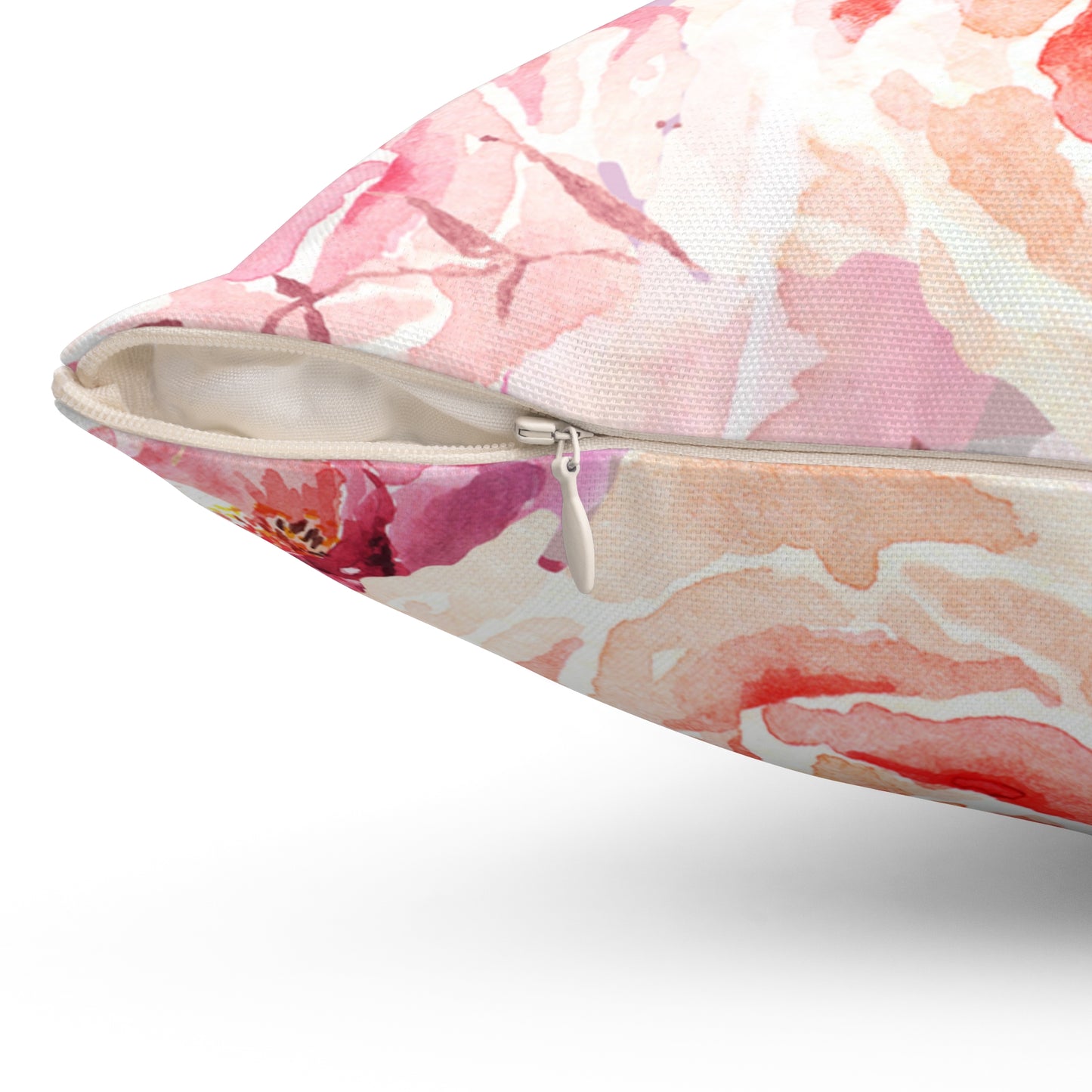 Bohemian Rose Printed Square Pillow Cover with Insert - Multiple Sizes (14"x14", 16"x16", 18"x18", 20"x20"), Includes insert and zipper closure