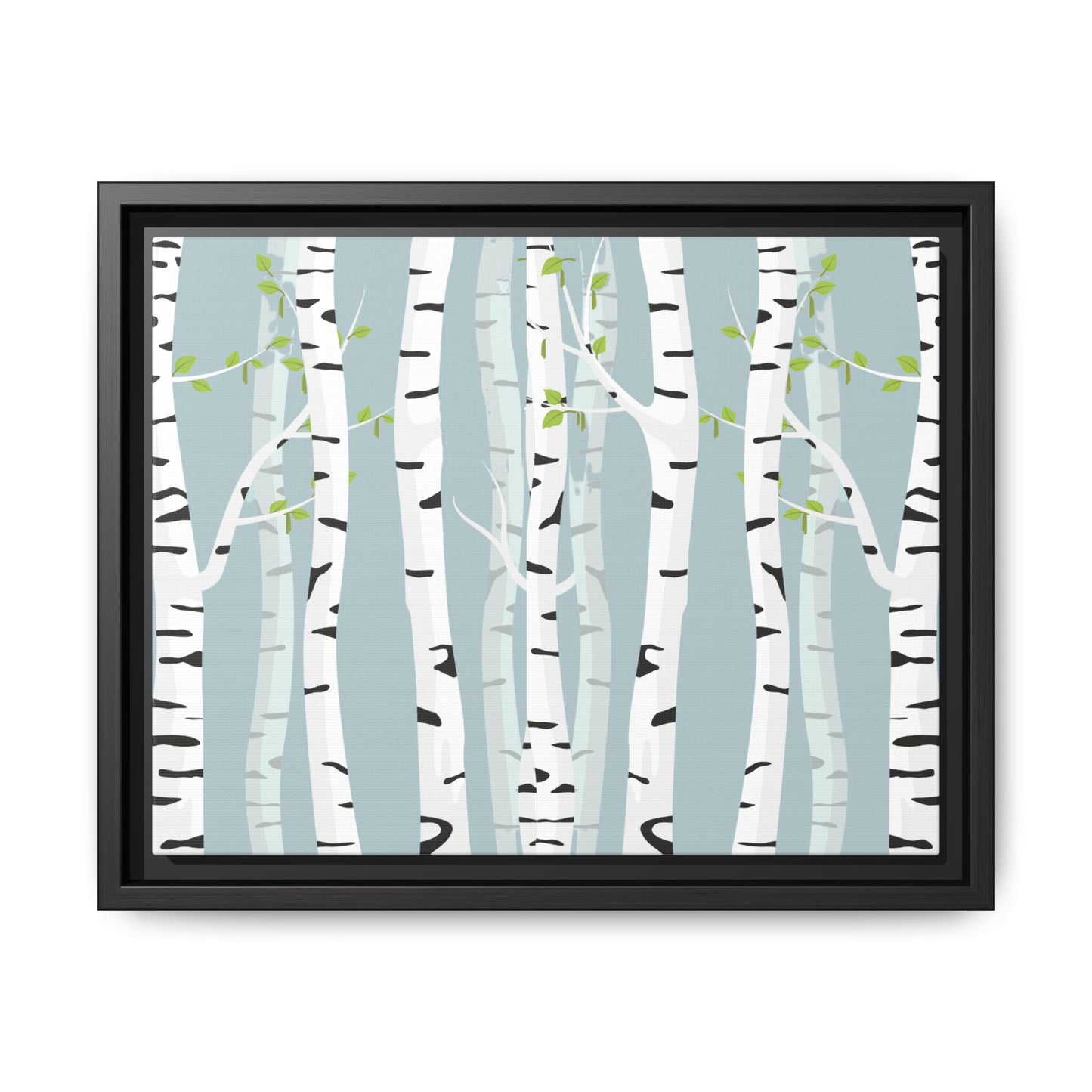 White Birch Framed Matte Canvas Art - Multiple Frame Colors & Size Options
