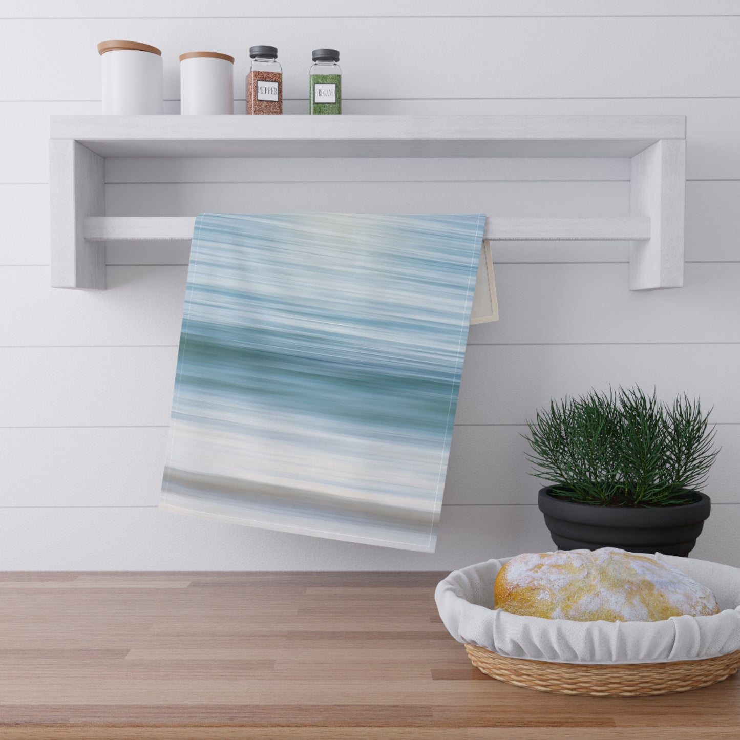 Coastal Cottage Sunset Printed Tea Towels - 100% Cotton Twill, 18" x 30"