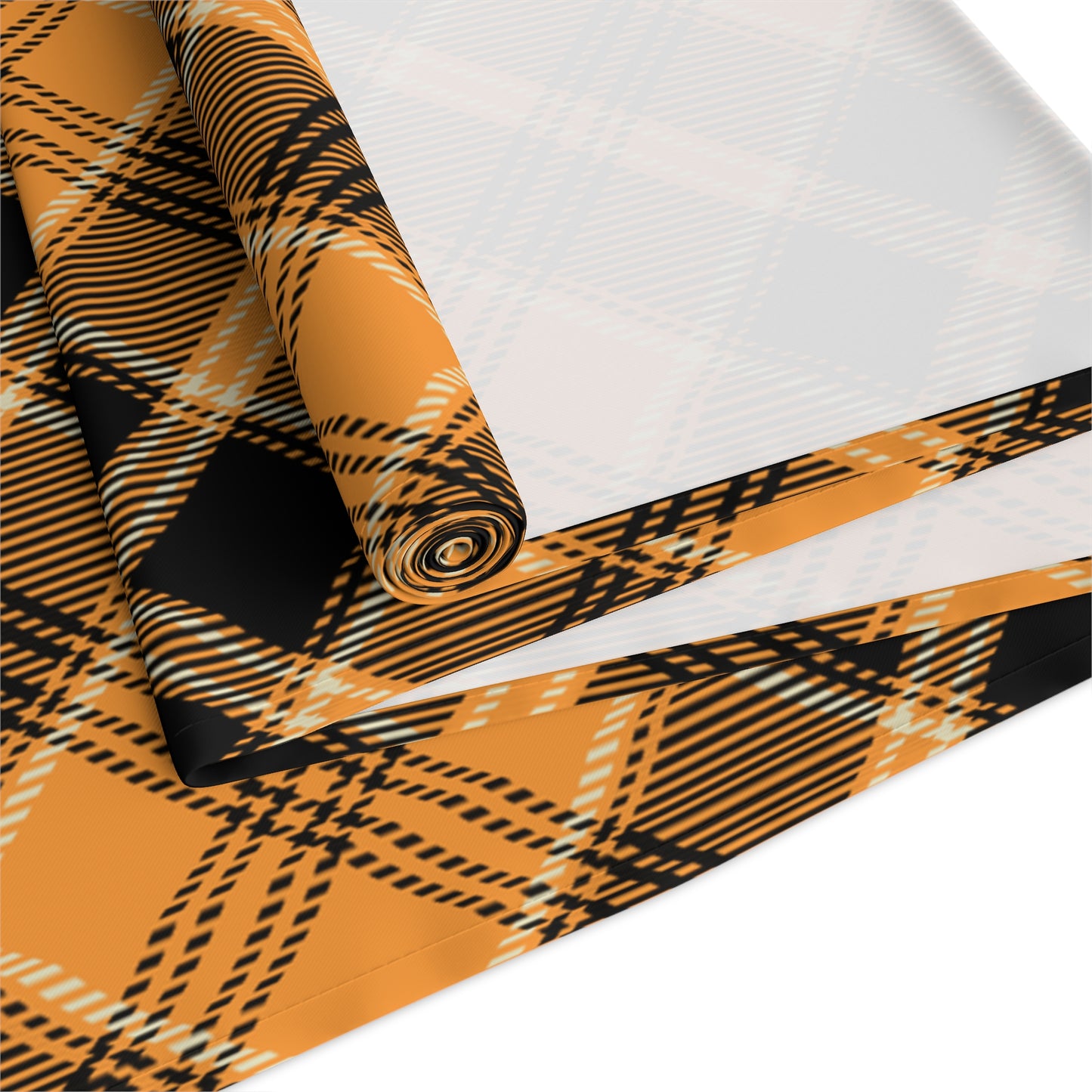 Halloween Plaid Table Runner 16" x 72" or 16" x 90" Sizes - Halloween Dining Decor, Holiday Table Decor, Fall Autumn Table Runner, Halloween Table Runner - Cotton Twill or Polyester choices