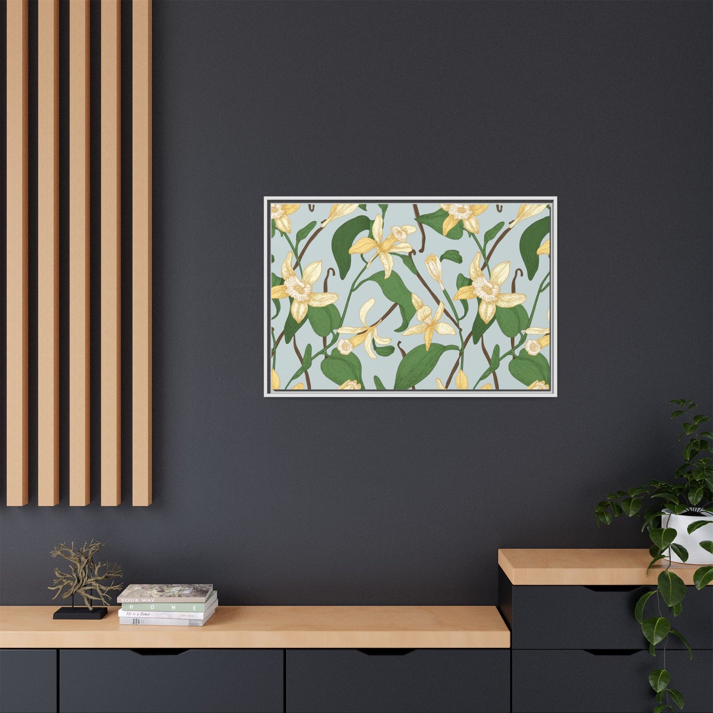 Vanilla Bean Framed Matte Canvas Art - Multiple Frame Colors & Size Options