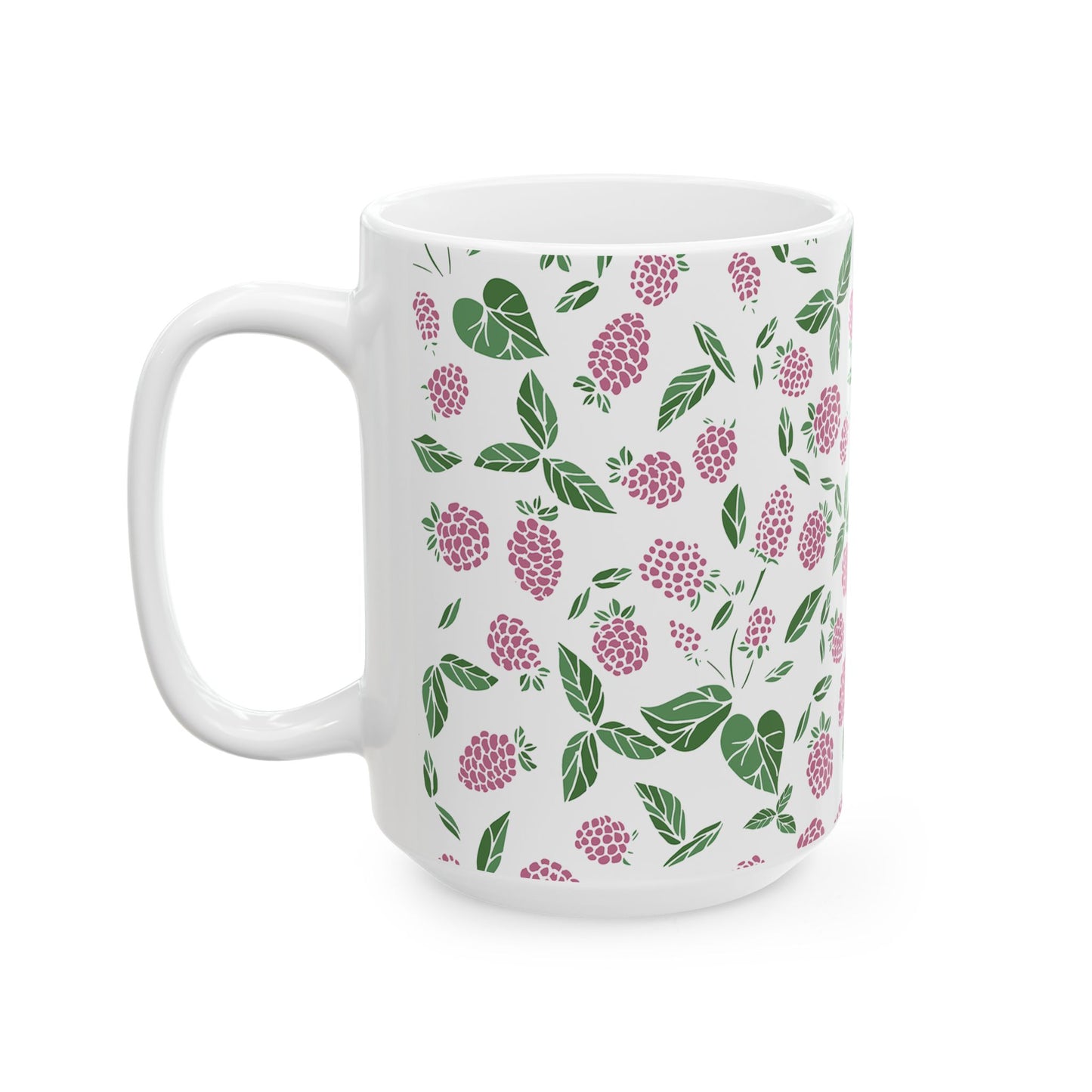 Pink Berry Ceramic Mug - 11 oz. & 15 oz. options