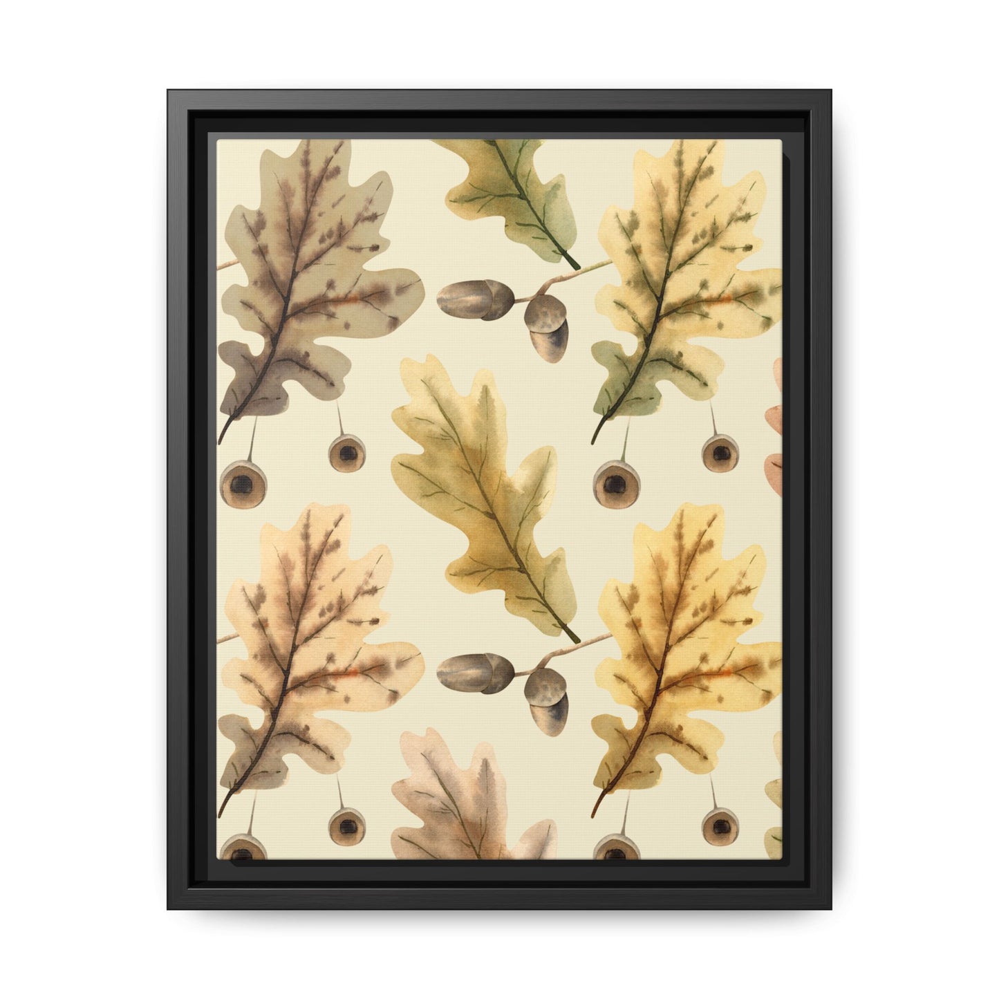 Oak Leaves Framed Matte Canvas Art - Multiple Frame Colors & Size Options