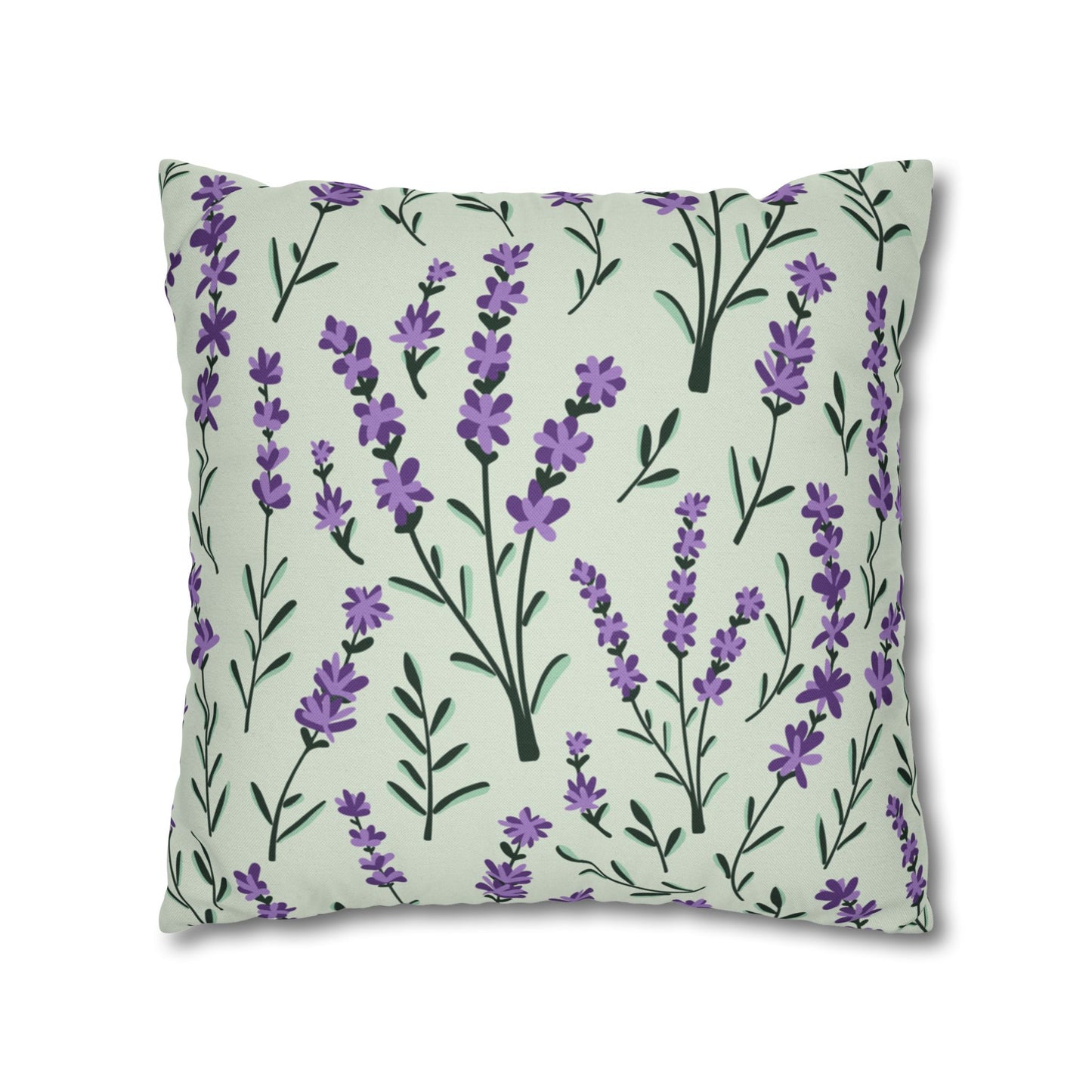Lavender Sage Printed Square Pillow Cover (no insert) - Multiple Sizes (14"x14", 16"x16", 18"x18", 20"x20"), Includes zipper closure