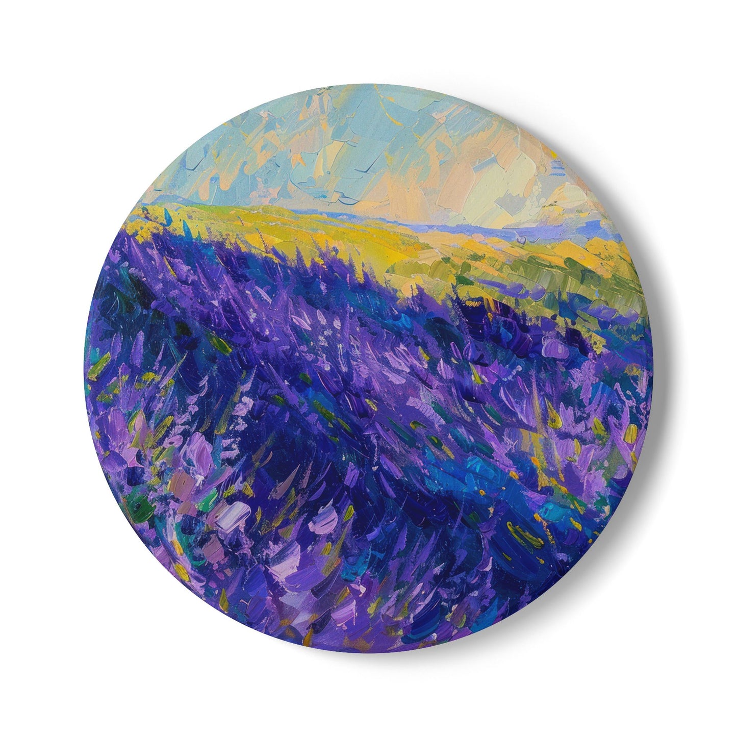 Lavender Fields - Ceramic Tile Coaster, Cork Backed - Round or Square Size Choices, Perfect for Home Decor & Gifts - Priced per coaster