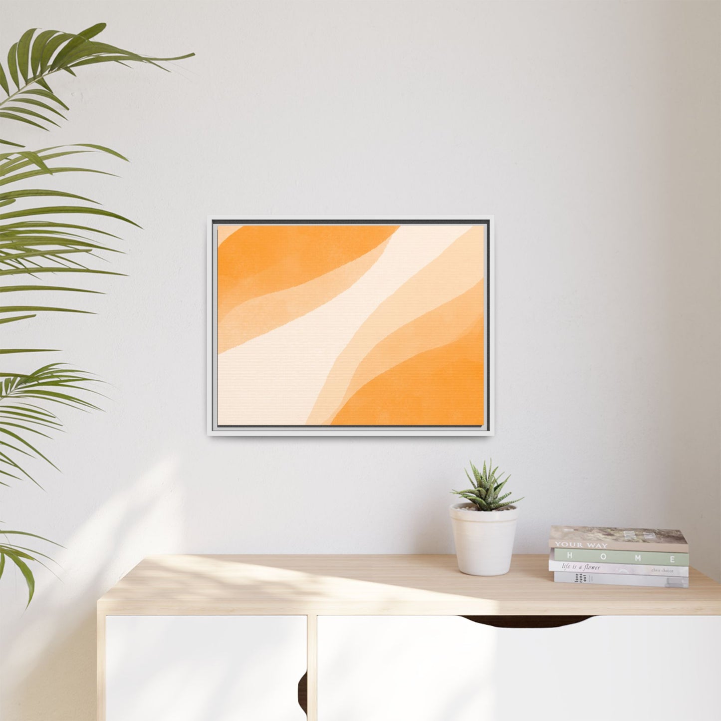 Orange Creamsicle Framed Matte Canvas Art - Multiple Frame Colors & Size Options
