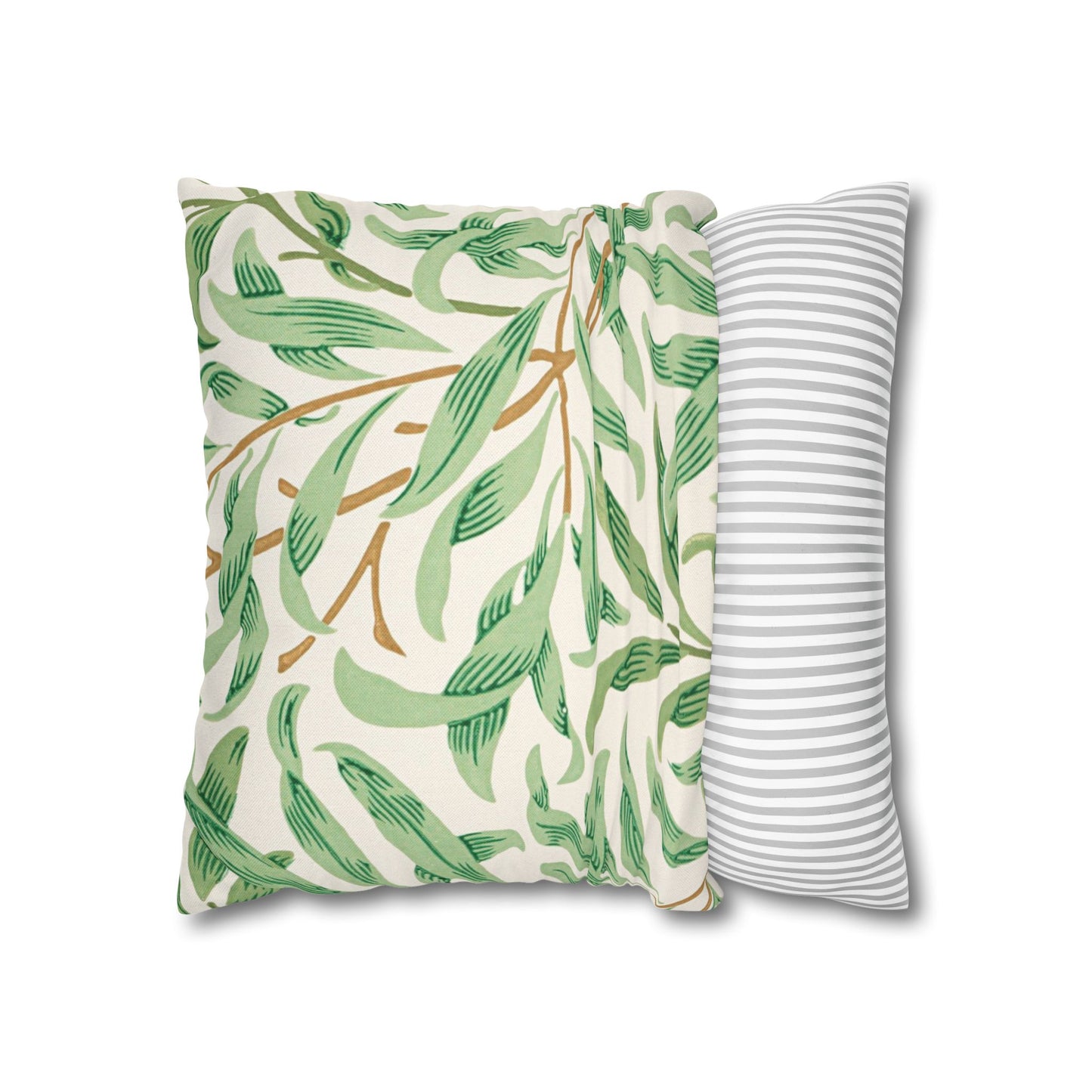 Willow Boughs Printed Square Pillow Cover (No Insert) - Multiple Sizes (14"x14", 16"x16", 18"x18", 20"x20"), Includes zipper closure