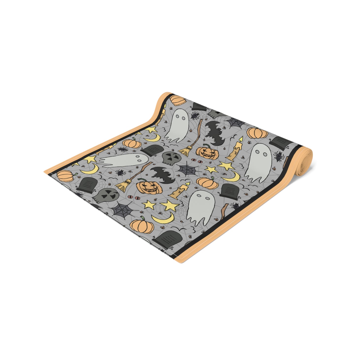 Halloween Fun Table Runner - 16" x 72" or 16" x 90" Size Options - Halloween Table Runner, Halloween Design Table Setting, Halloween Party Decor - Cotton Twill or Polyester choices
