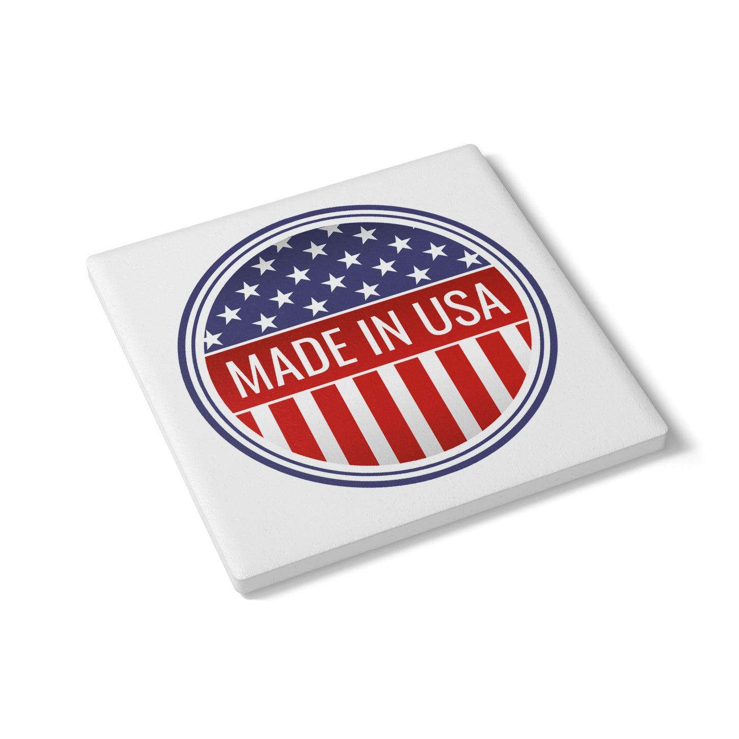 Made in USA ceramic tile coaster - Square or Round, Made in USA, 4th of July Decor, Gift for Home, Patriotic Coaster, American Flag Coaster - Priced per coaster