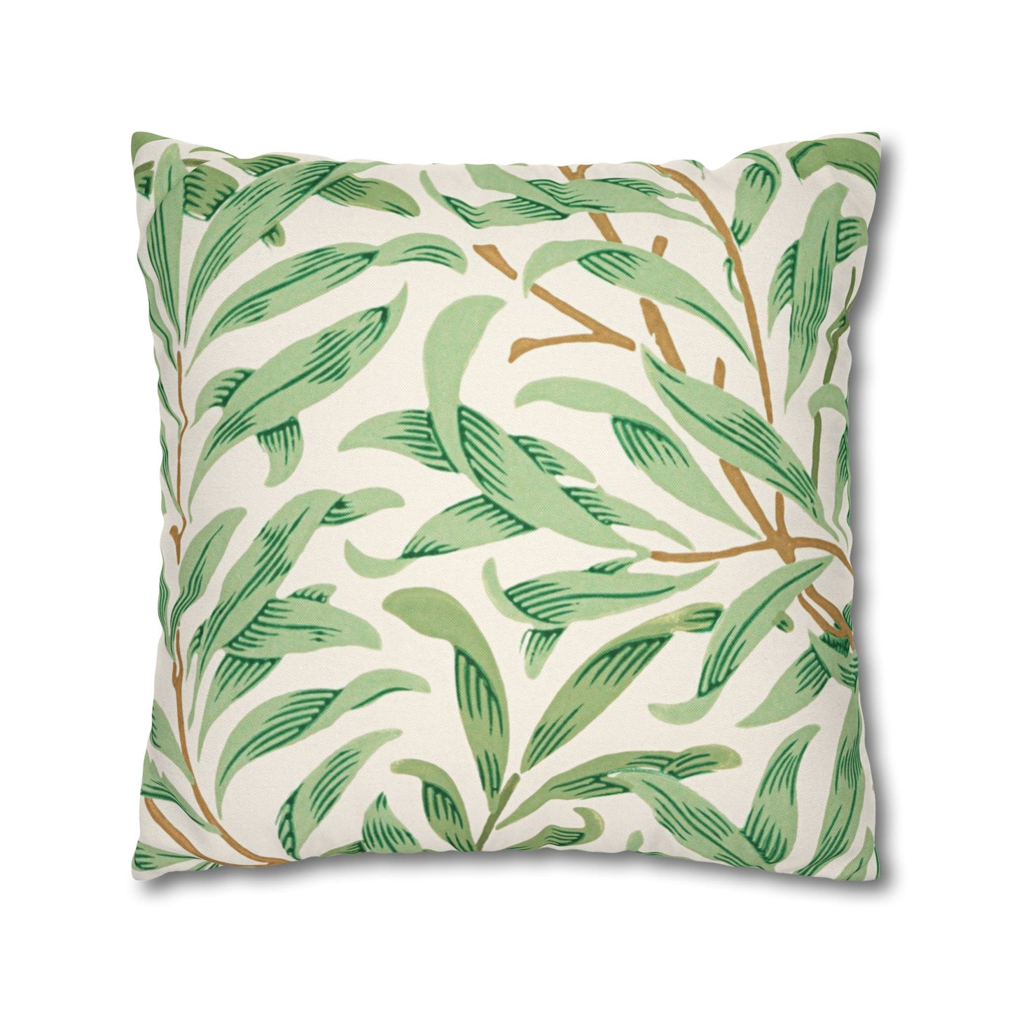 Willow Boughs Printed Square Pillow Cover (No Insert) - Multiple Sizes (14"x14", 16"x16", 18"x18", 20"x20"), Includes zipper closure