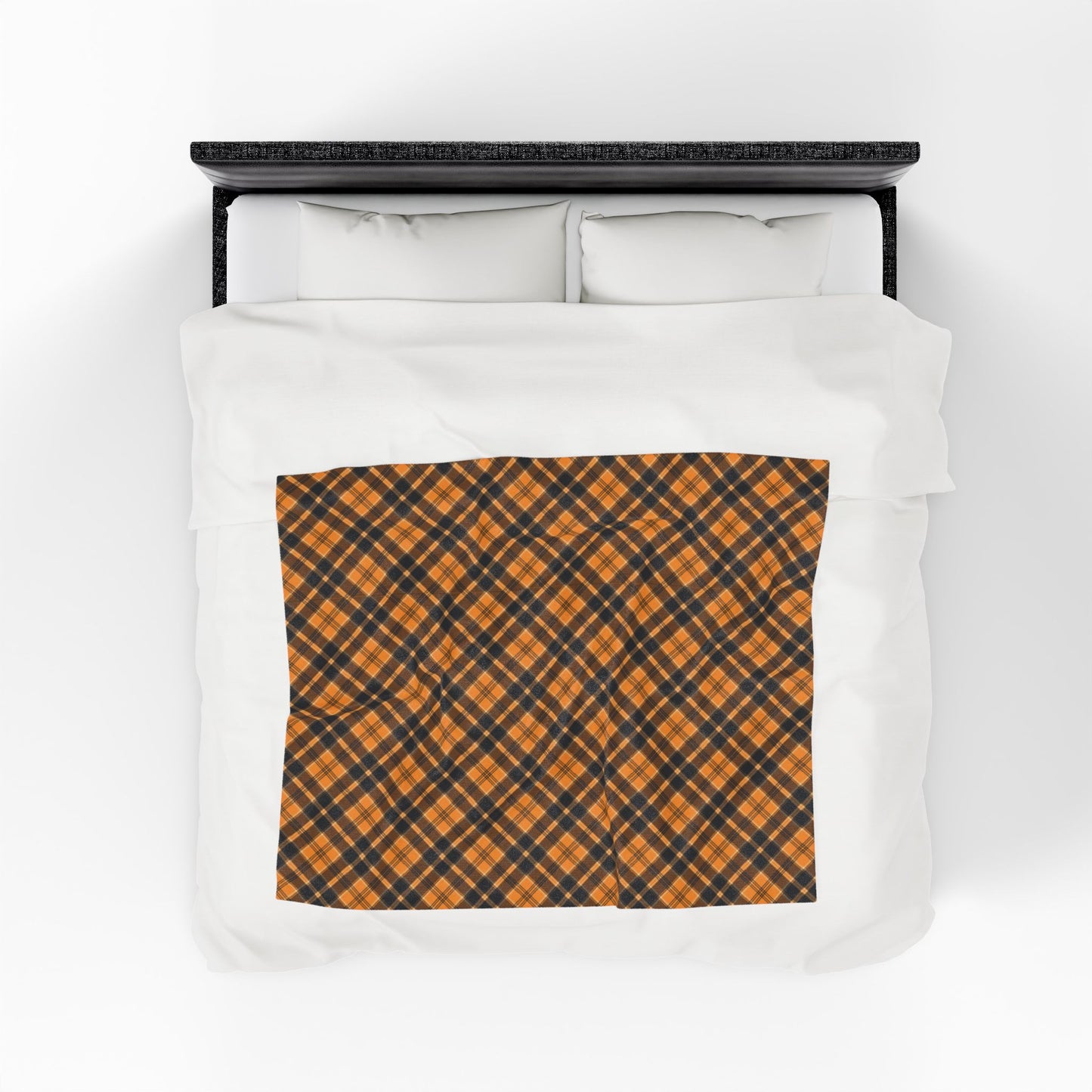 Halloween Plaid Velveteen Plush Blanket - Multiple Sizes (30"x40", 50"x60", 60"x80") Warm Throw for Fall Decor, Perfect Gift for Home, Halloween & Thanksgiving Throw Blanket