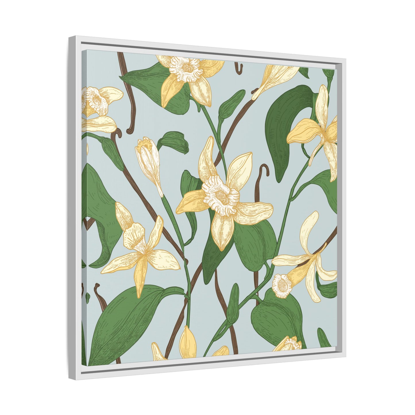 Vanilla Bean Framed Matte Canvas Art - Multiple Frame Colors & Size Options