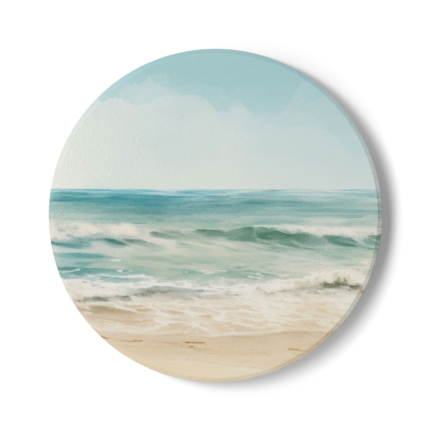 Ocean Breeze - Ceramic Tile Coaster, Cork Backed - Round or Square Size Choices, Perfect for Coastal Home Decor & Gifts - Priced per coaster