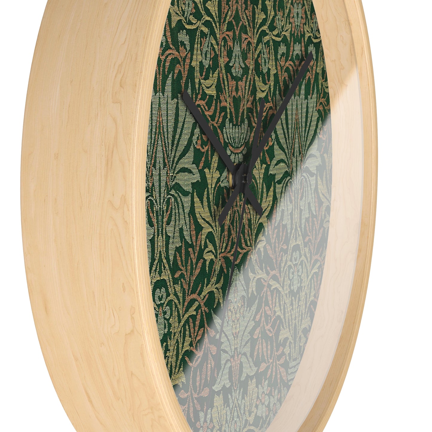 Flower Garden Wall Clock - Select from Black, White or Natural Wood Color