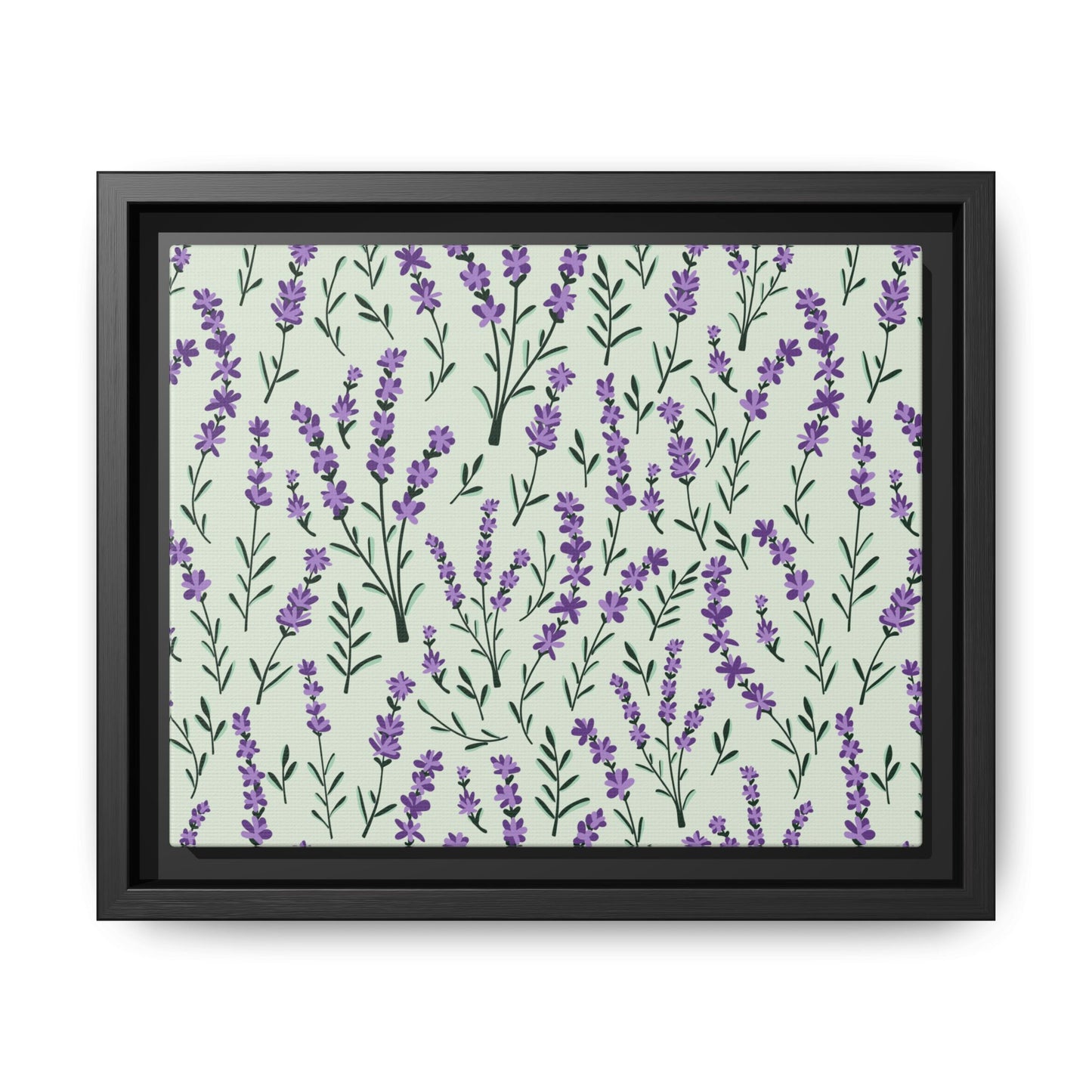 Lavender Sage Framed Matte Canvas Art - Multiple Frame Color & Size Options