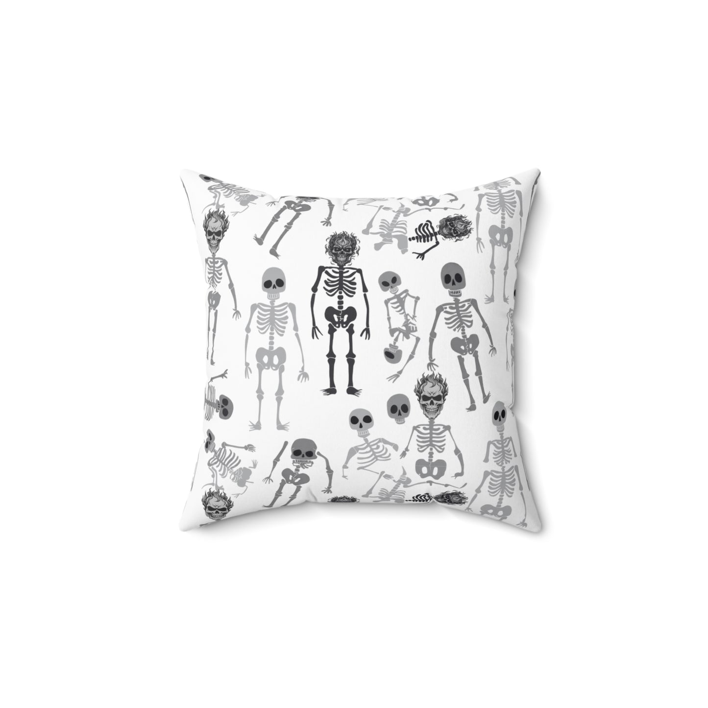Skeletons Pillow (includes insert) Multiple Sizes (14"x14", 16"x16", 18"x18", 20"x20") - Spooky Skeleton Pattern Pillow Halloween Home Decor, Skeleton Throw Pillow, Halloween Home Accent - Price for 1 pillow