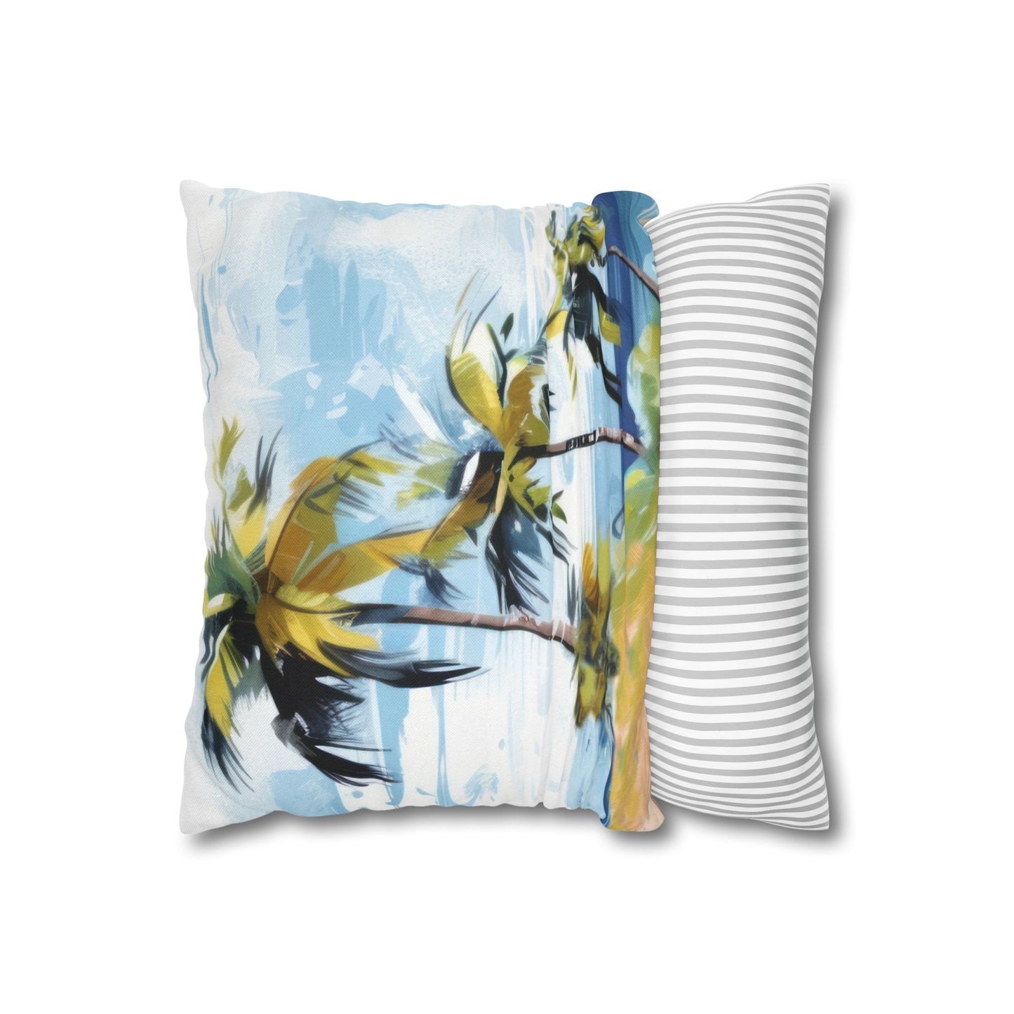 Tropical Retreat Printed Square Pillow Cover (no insert) - Multiple Sizes (14"x14", 16"x16", 18"x18", 20"x20"), Includes zipper closure