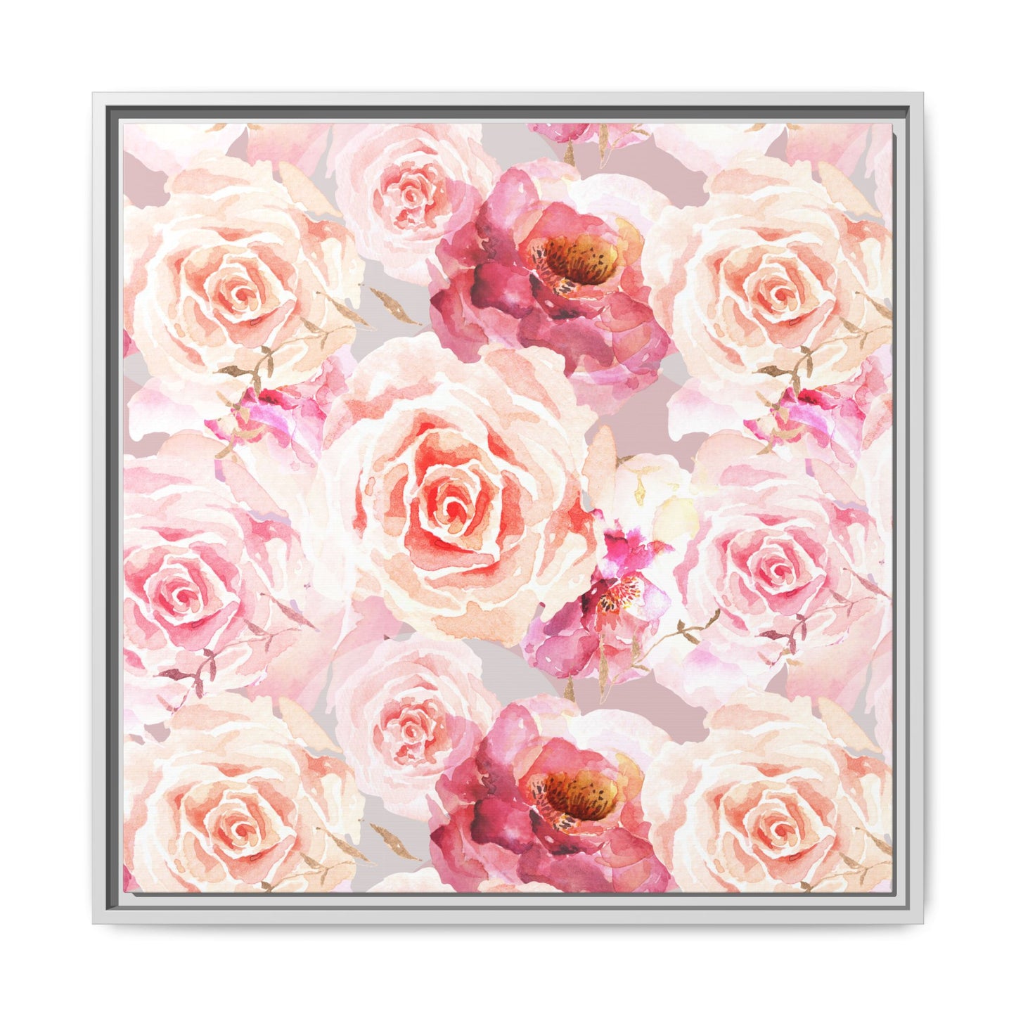 Bohemian Rose Framed Matte Canvas Art - Multiple Frame Colors & Size Options