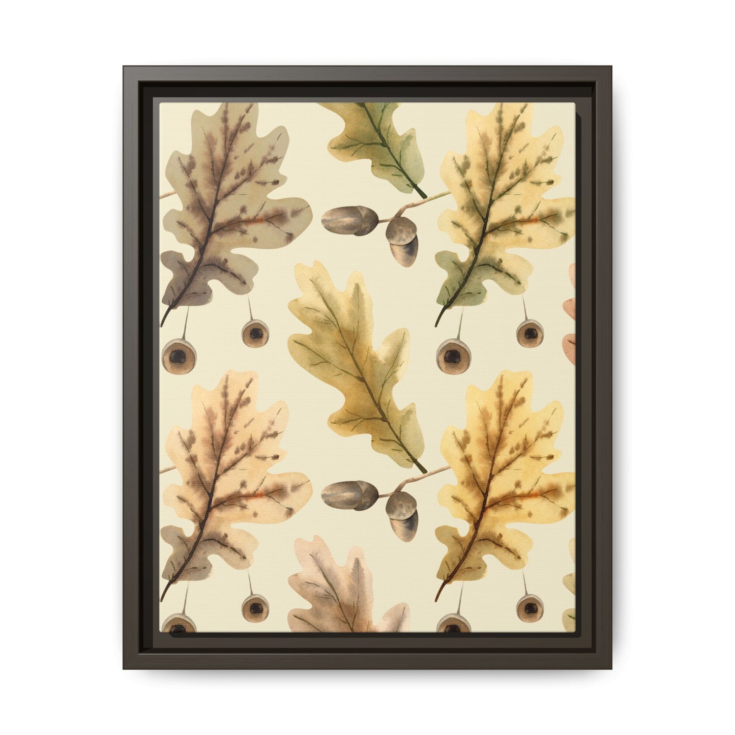 Oak Leaves Framed Matte Canvas Art - Multiple Frame Colors & Size Options