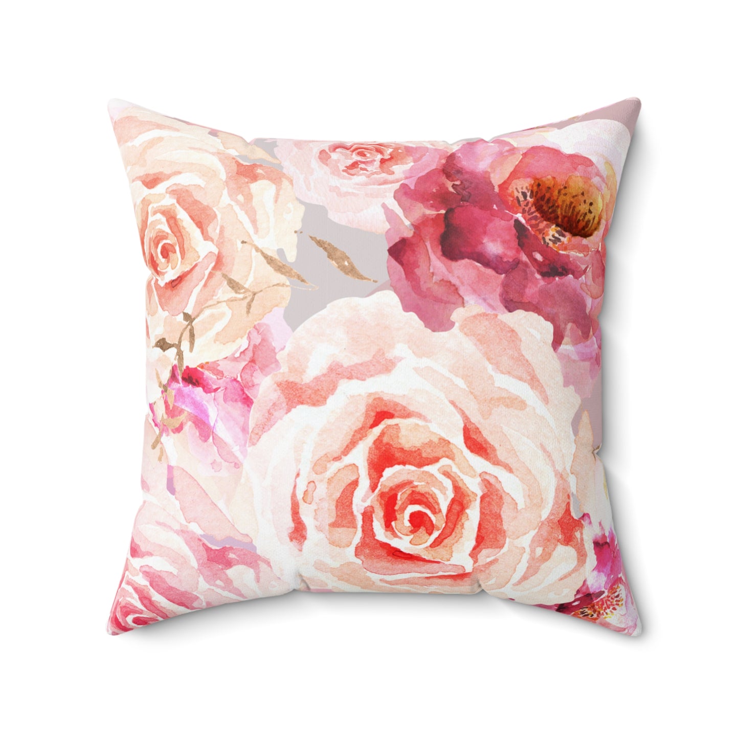 Bohemian Rose Printed Square Pillow Cover with Insert - Multiple Sizes (14"x14", 16"x16", 18"x18", 20"x20"), Includes insert and zipper closure