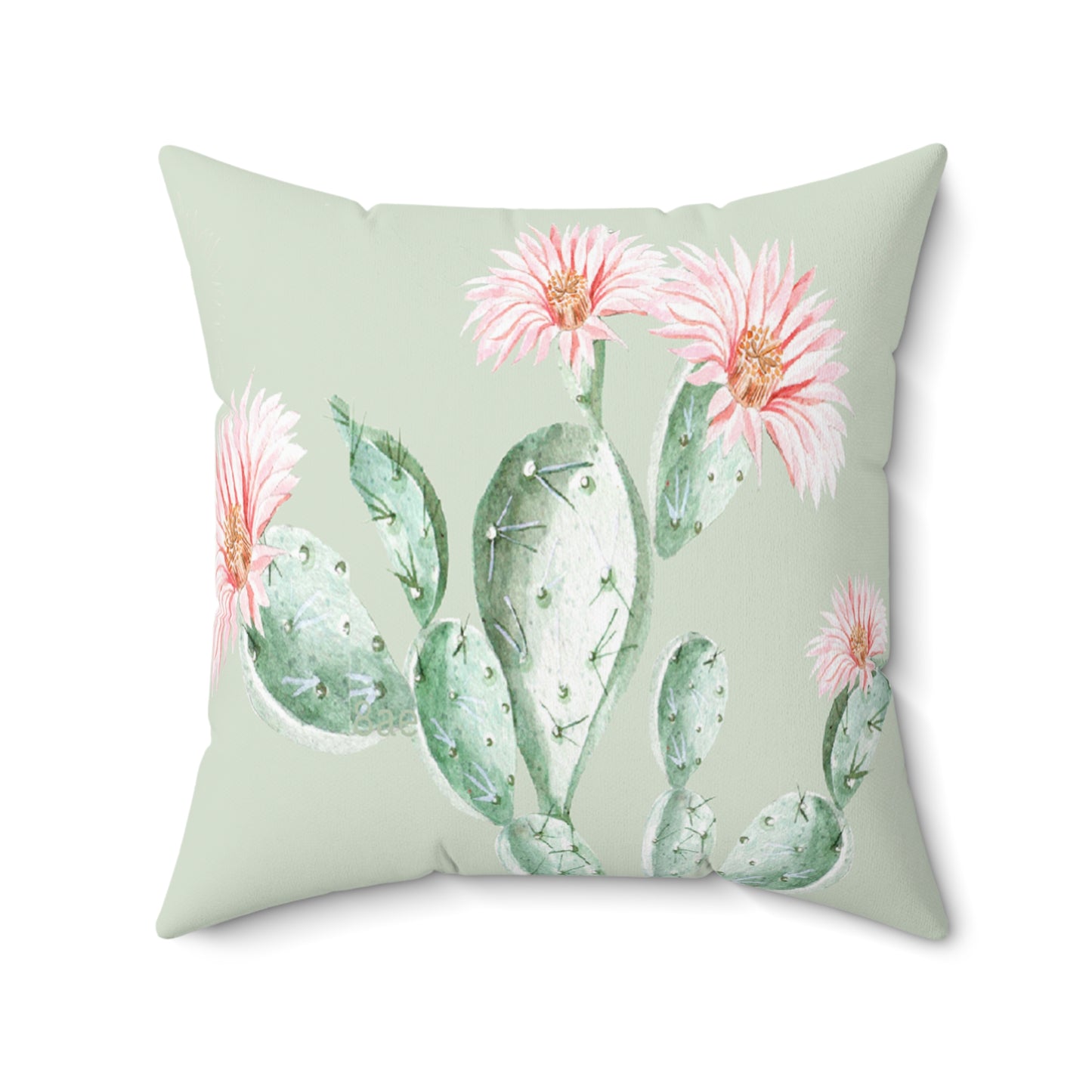 Cactus Flower Printed Square Pillow Cover with Insert - Multiple Sizes (14"x14", 16"x16", 18"x18", 20"x20"), Includes insert and zipper closure
