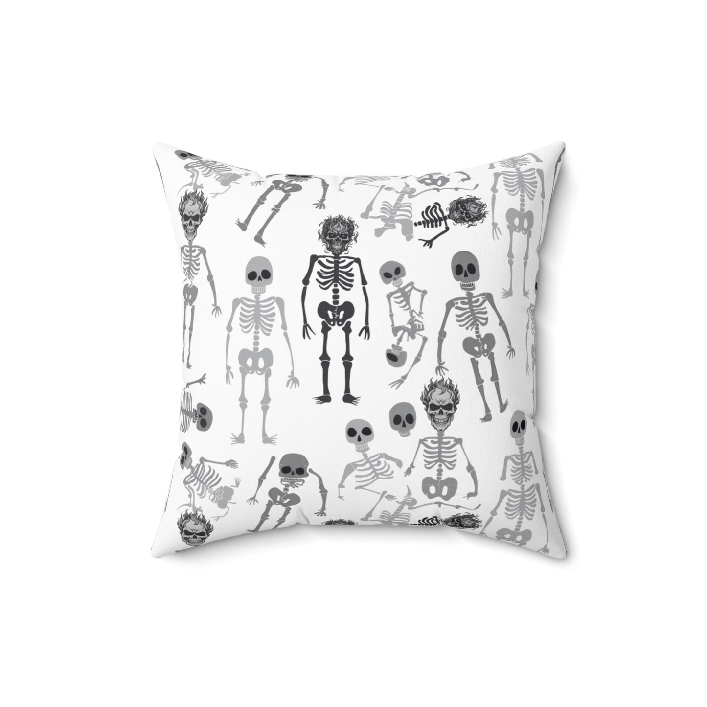 Skeletons Pillow (includes insert) Multiple Sizes (14"x14", 16"x16", 18"x18", 20"x20") - Spooky Skeleton Pattern Pillow Halloween Home Decor, Skeleton Throw Pillow, Halloween Home Accent - Price for 1 pillow