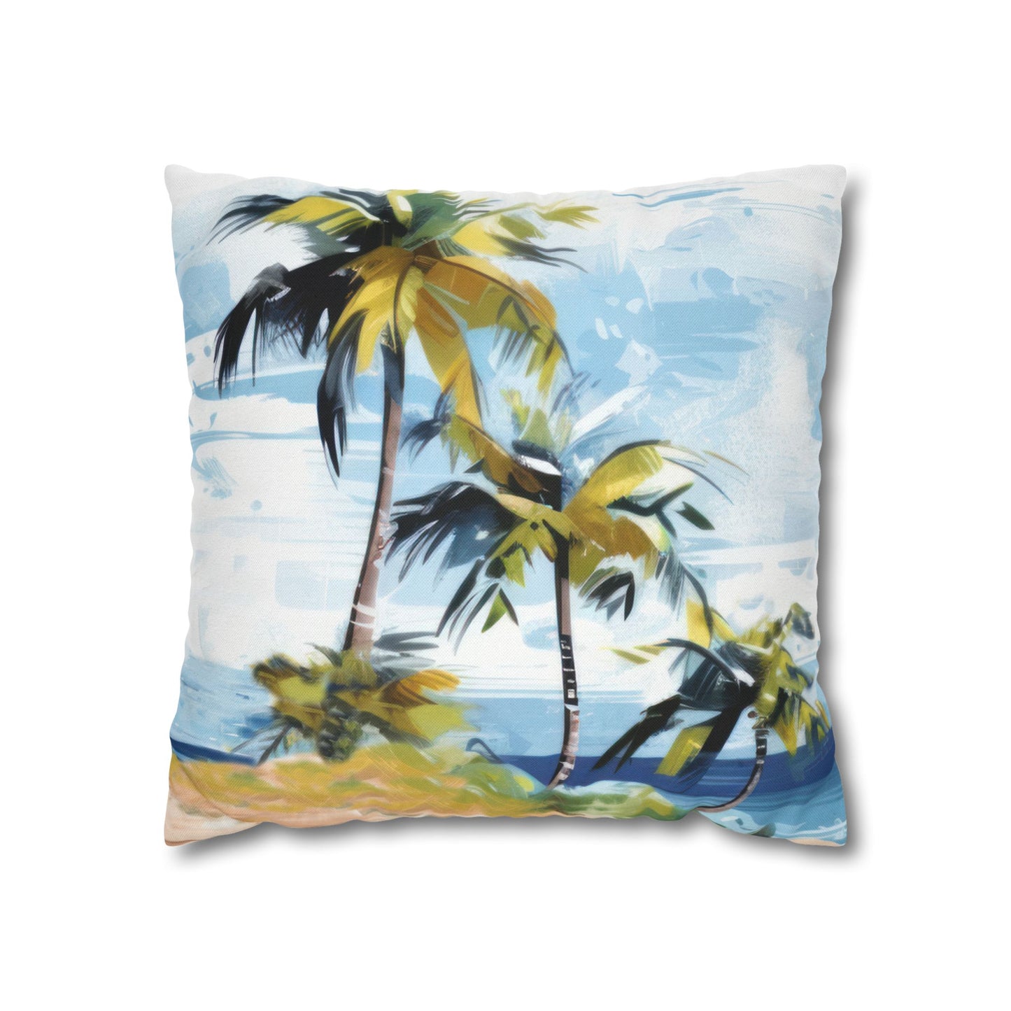 Tropical Retreat Printed Square Pillow Cover (no insert) - Multiple Sizes (14"x14", 16"x16", 18"x18", 20"x20"), Includes zipper closure