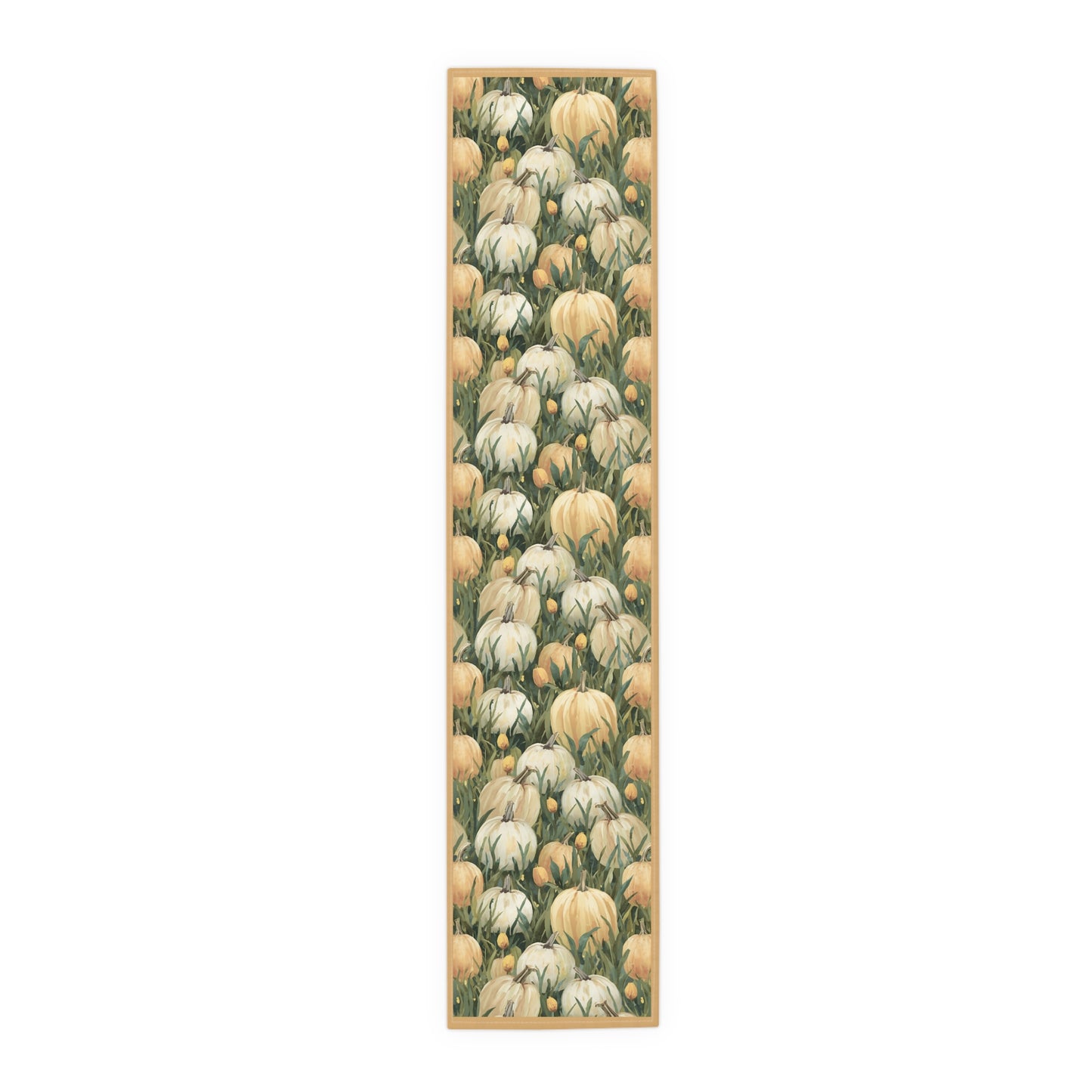 Pumpkin Patch Table Runner, 16" x 72" or 16" x 90" Sizes, Fall Table Decor, Thanksgiving Table Runner, Autumn Table Setting, Halloween Table Runner - Cotton Twill or Polyester material choices