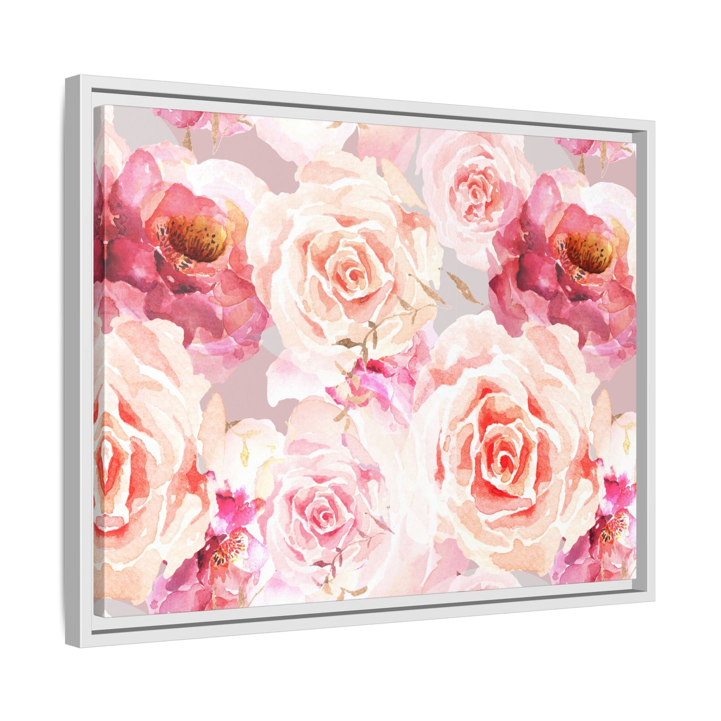 Bohemian Rose Framed Matte Canvas Art - Multiple Frame Colors & Size Options