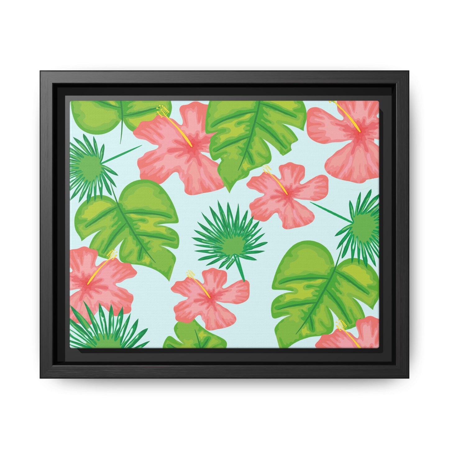Tropical Island Framed Matte Canvas Art - Multiple Frame Colors & Size Options