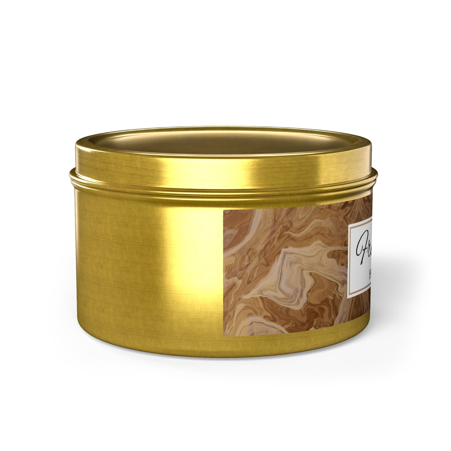 Fresh Coffee Scented Coconut Soy Wax Candle, 8 oz. Gold Tin Jar with Lid - Winter Home Decor, Seasonal Candles for Holiday Celebrations, Christmas Candle