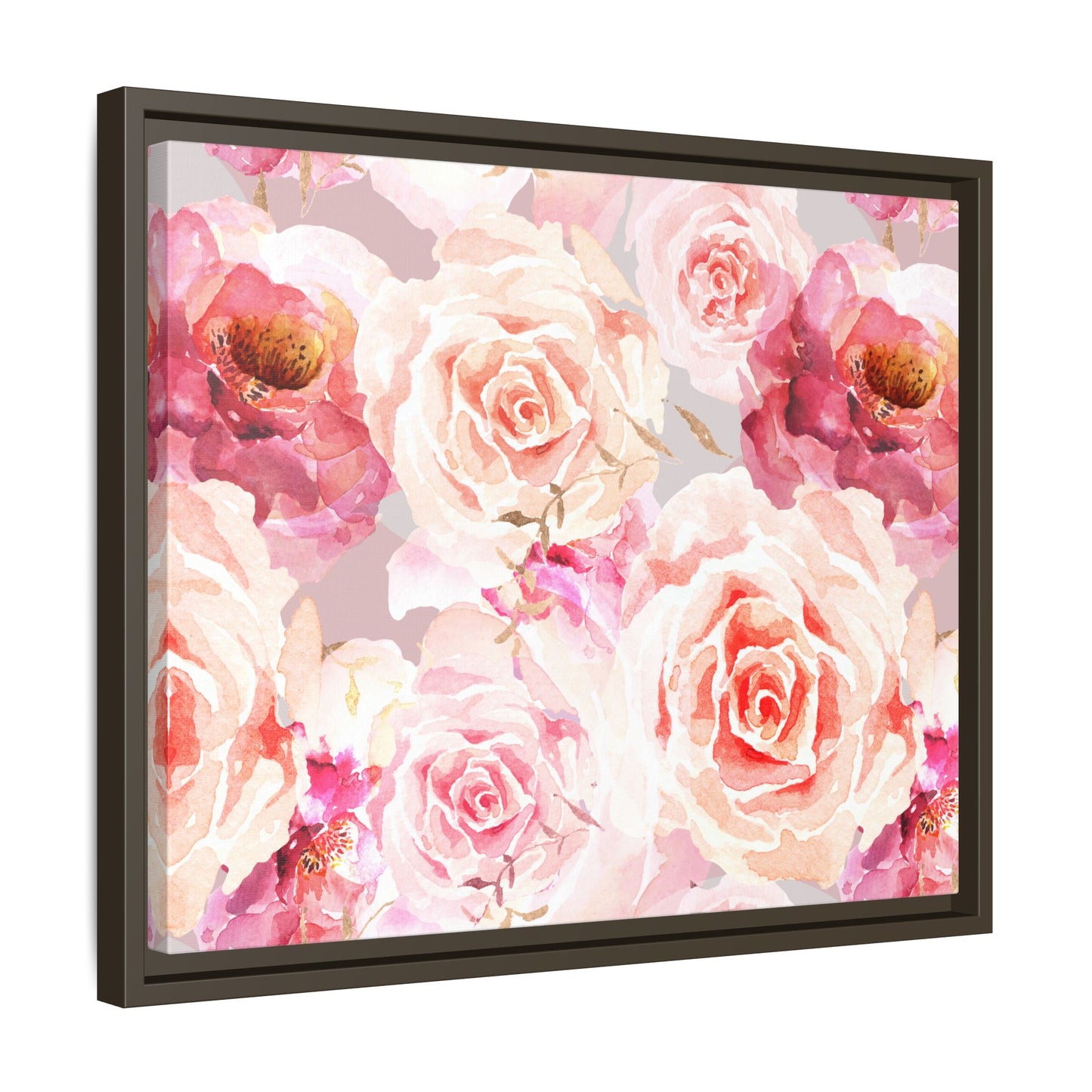 Bohemian Rose Framed Matte Canvas Art - Multiple Frame Colors & Size Options