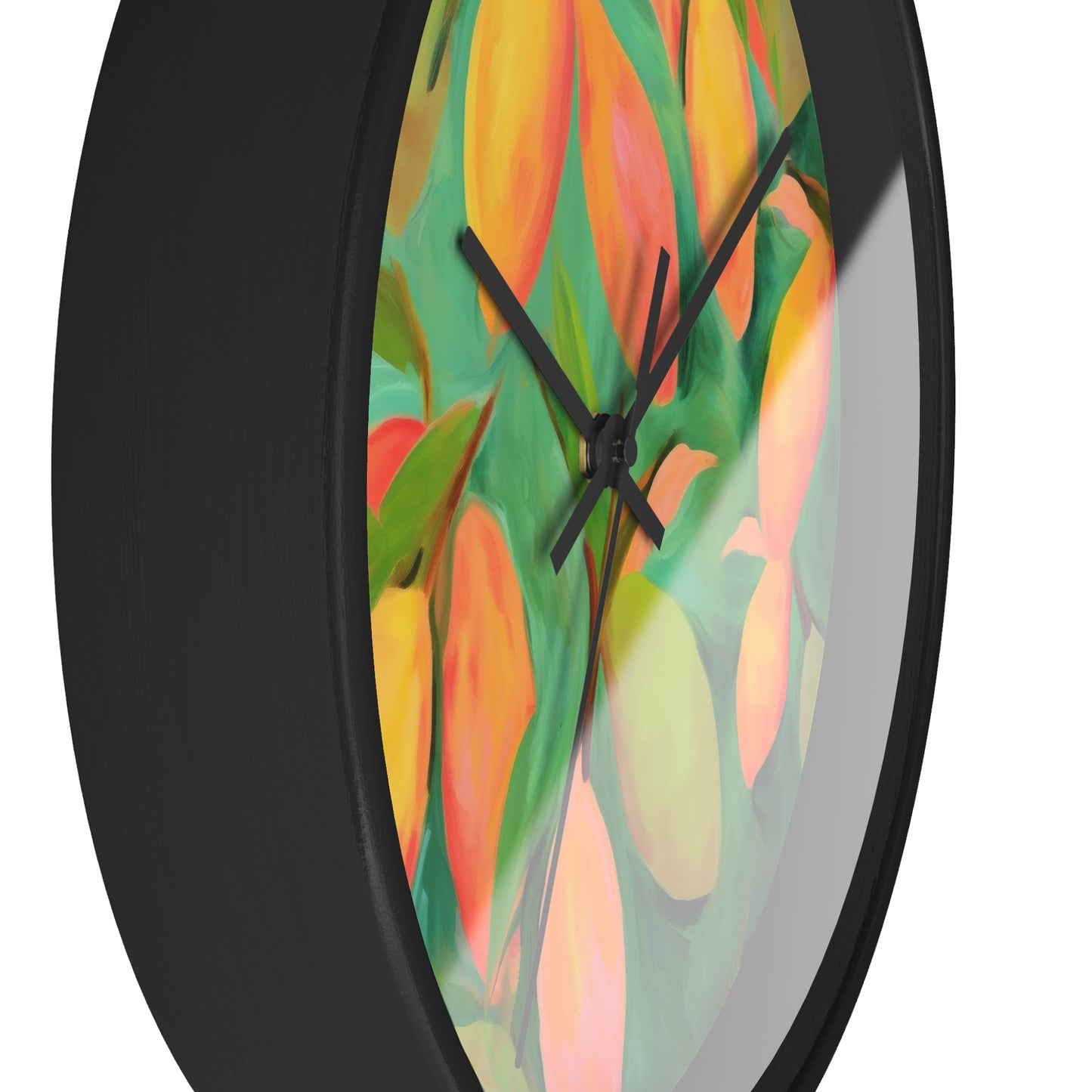 Mangoes Wall Clock - Select from Black, White or Natural Wood Color
