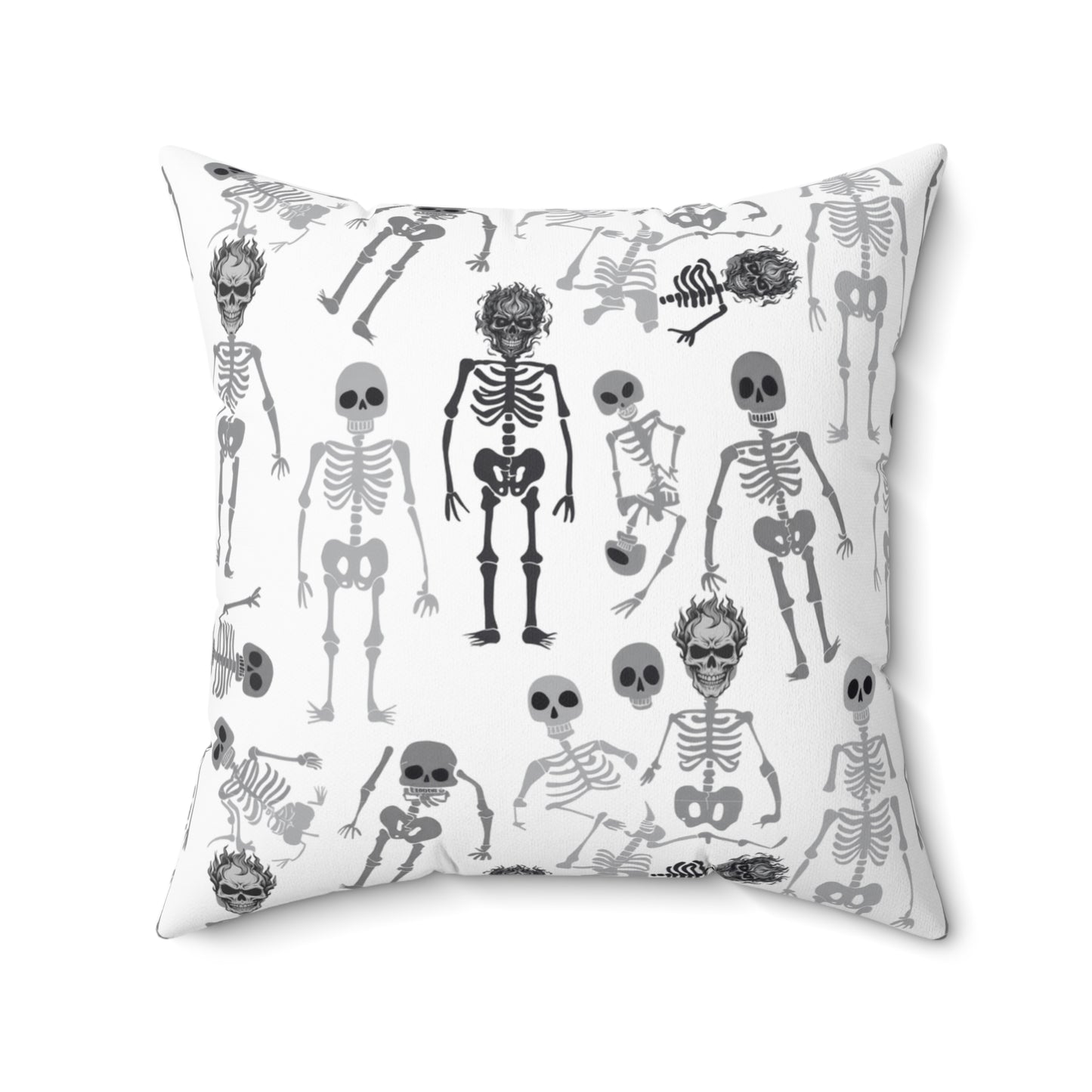 Skeletons Pillow (includes insert) Multiple Sizes (14"x14", 16"x16", 18"x18", 20"x20") - Spooky Skeleton Pattern Pillow Halloween Home Decor, Skeleton Throw Pillow, Halloween Home Accent - Price for 1 pillow
