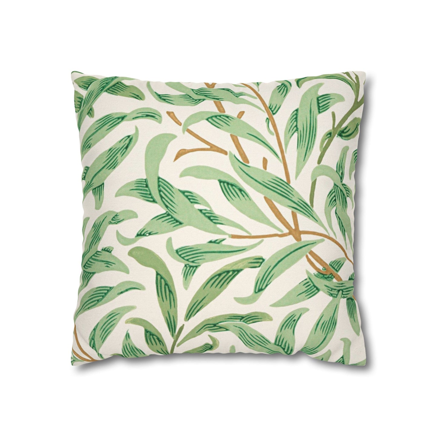 Willow Boughs Printed Square Pillow Cover (No Insert) - Multiple Sizes (14"x14", 16"x16", 18"x18", 20"x20"), Includes zipper closure