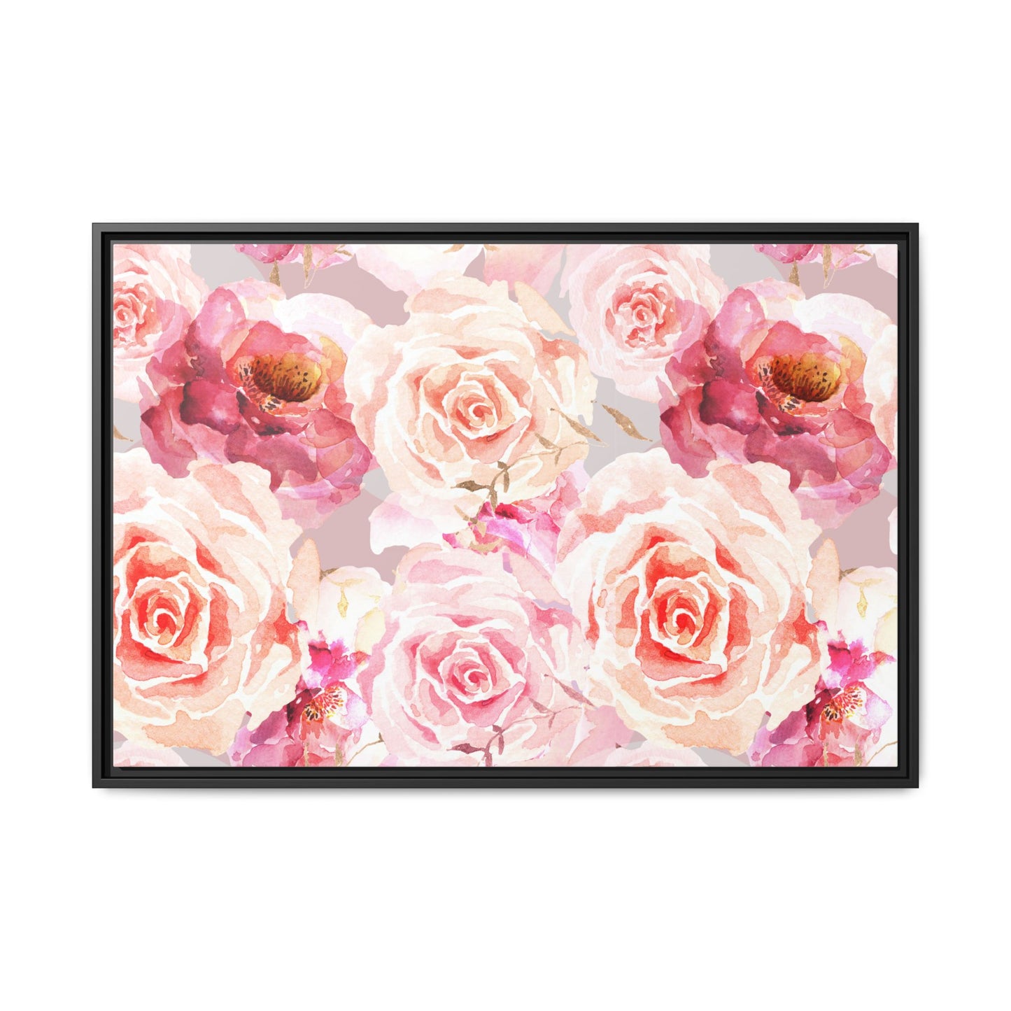 Bohemian Rose Framed Matte Canvas Art - Multiple Frame Colors & Size Options