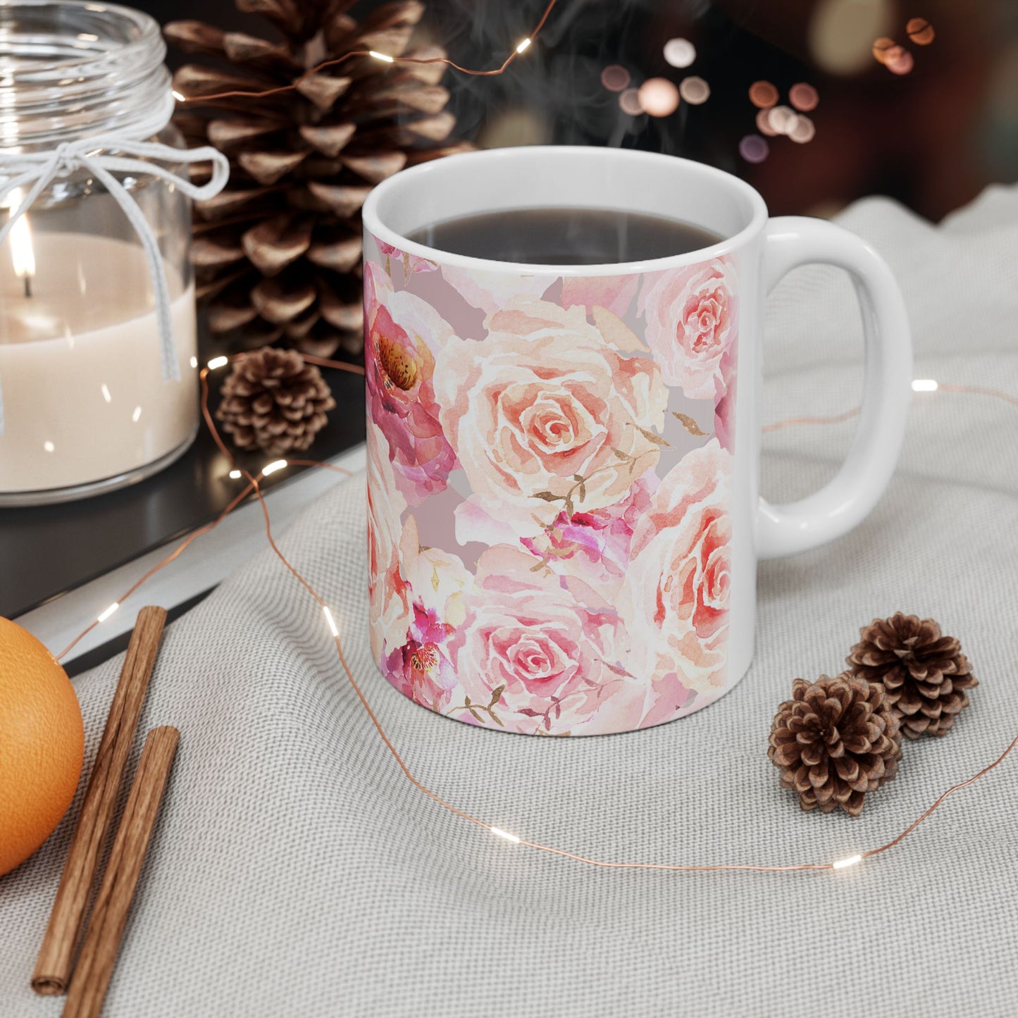 Bohemian Rose Ceramic Mug - 11 oz. & 15 oz. options