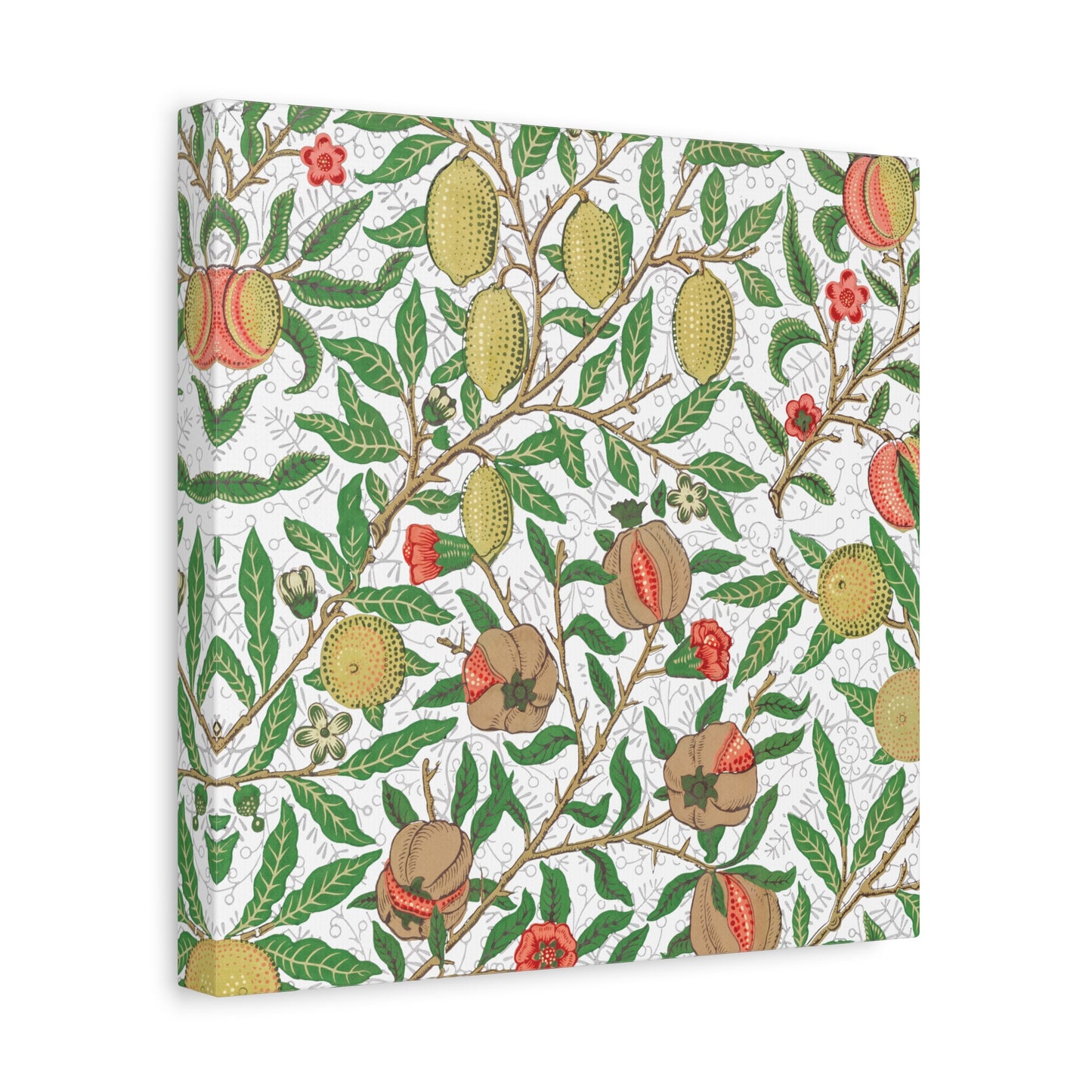 Lemon Verbena Canvas Art Print - Multiple Sizing Options - Stretched Canvas Wall Art, Botanical Wall Decor, Nature Art Print, Flower & Fruit Design, Fruit Illustration by Morris