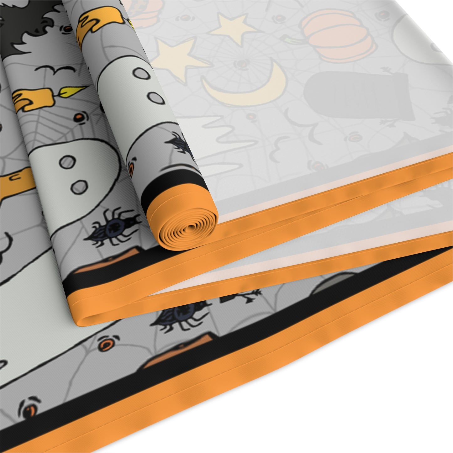 Halloween Fun Table Runner - 16" x 72" or 16" x 90" Size Options - Halloween Table Runner, Halloween Design Table Setting, Halloween Party Decor - Cotton Twill or Polyester choices