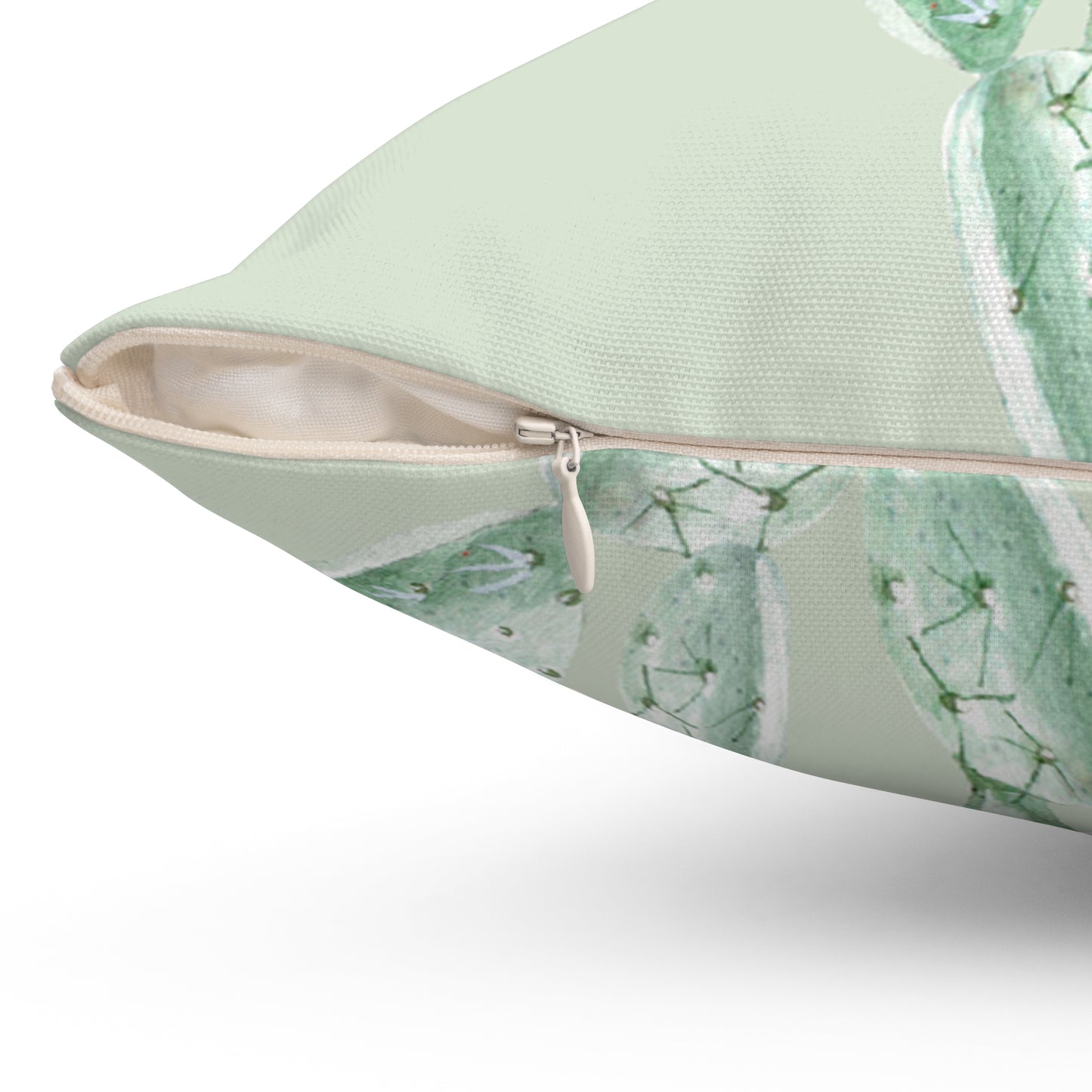 Cactus Flower Printed Square Pillow Cover with Insert - Multiple Sizes (14"x14", 16"x16", 18"x18", 20"x20"), Includes insert and zipper closure