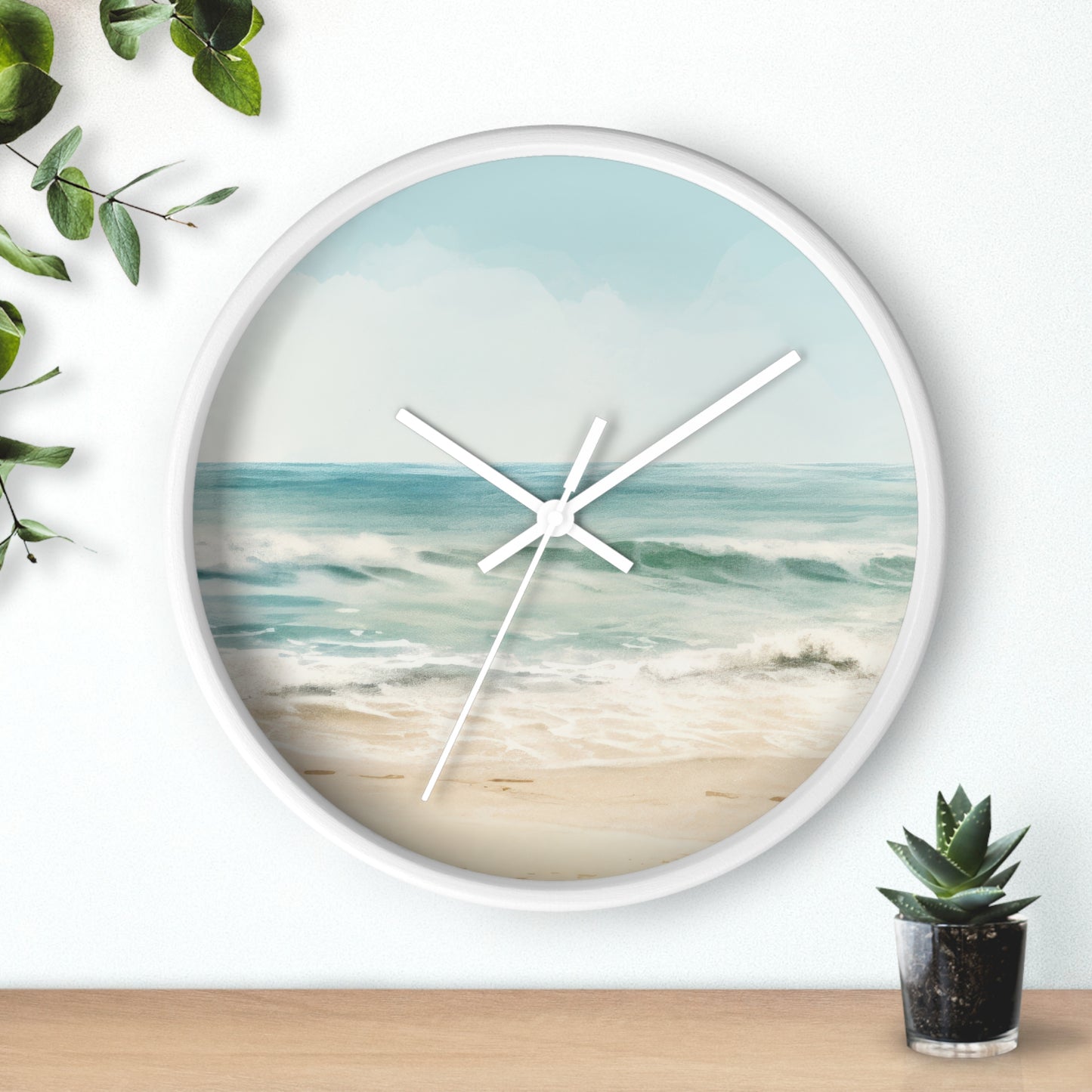 Ocean Breeze Wall Clock - Select from Black, White or Natural Wood Color
