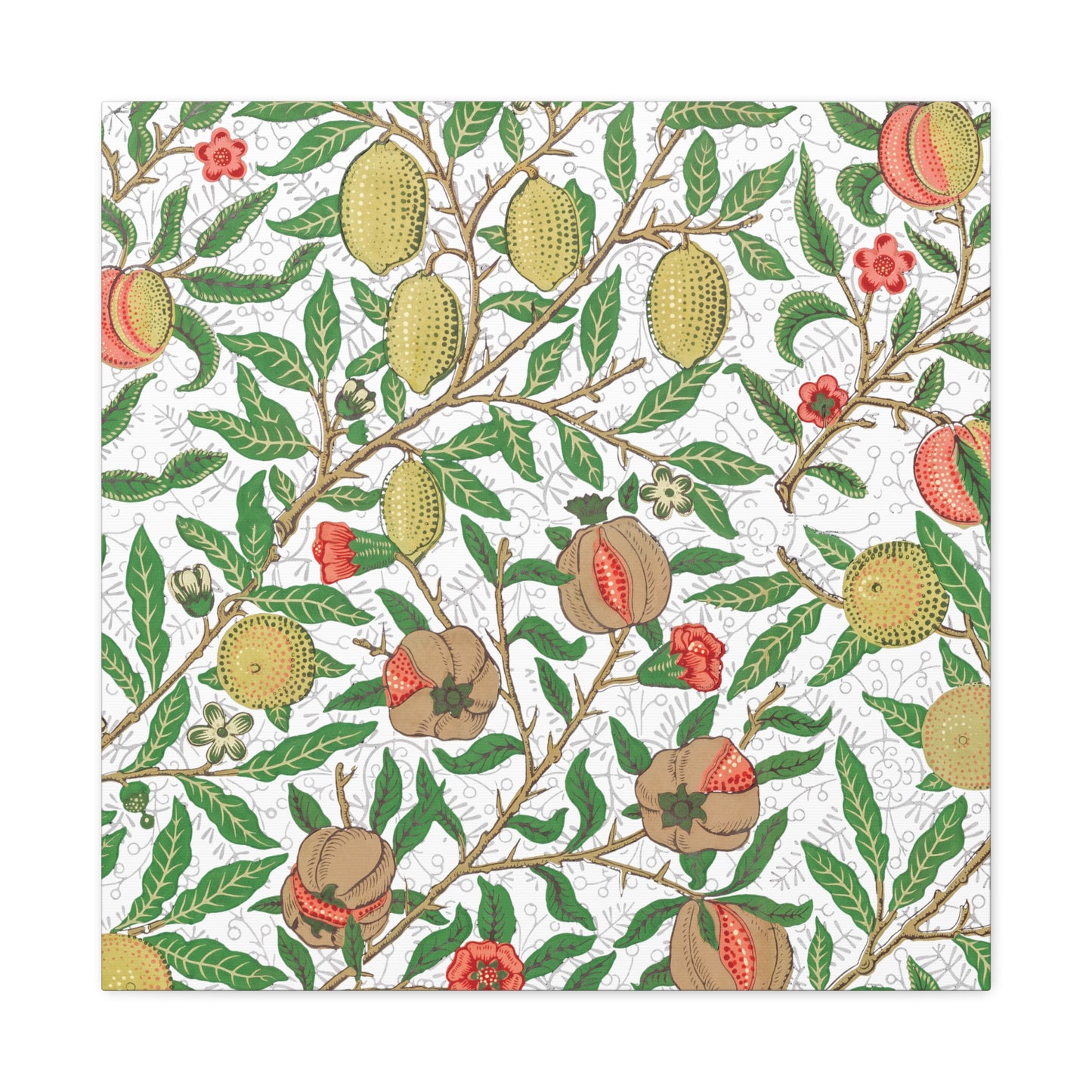 Lemon Verbena Canvas Art Print - Multiple Sizing Options - Stretched Canvas Wall Art, Botanical Wall Decor, Nature Art Print, Flower & Fruit Design, Fruit Illustration by Morris