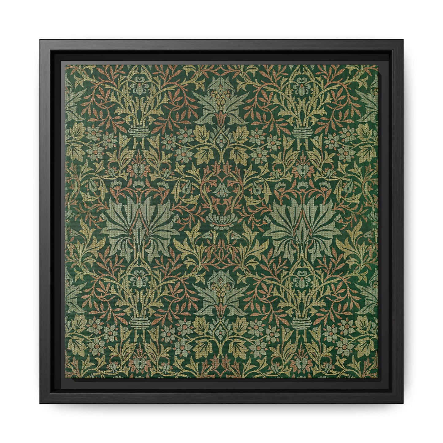 Flower Garden Framed Matte Canvas Art - Multiple Frame Colors & Size Options