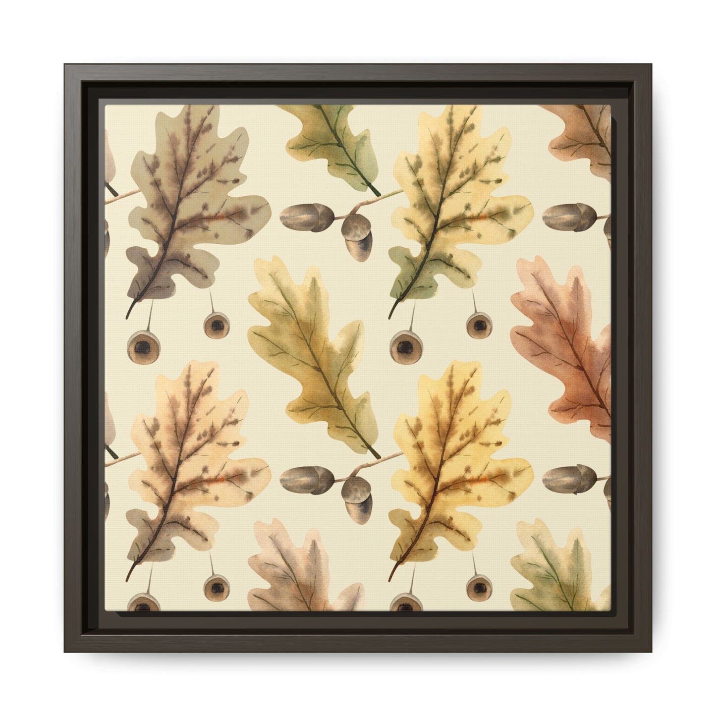 Oak Leaves Framed Matte Canvas Art - Multiple Frame Colors & Size Options