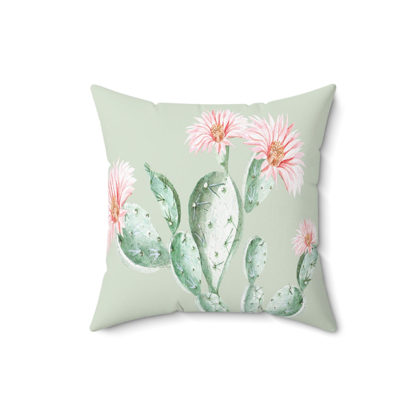 Cactus Flower Printed Square Pillow Cover with Insert - Multiple Sizes (14"x14", 16"x16", 18"x18", 20"x20"), Includes insert and zipper closure
