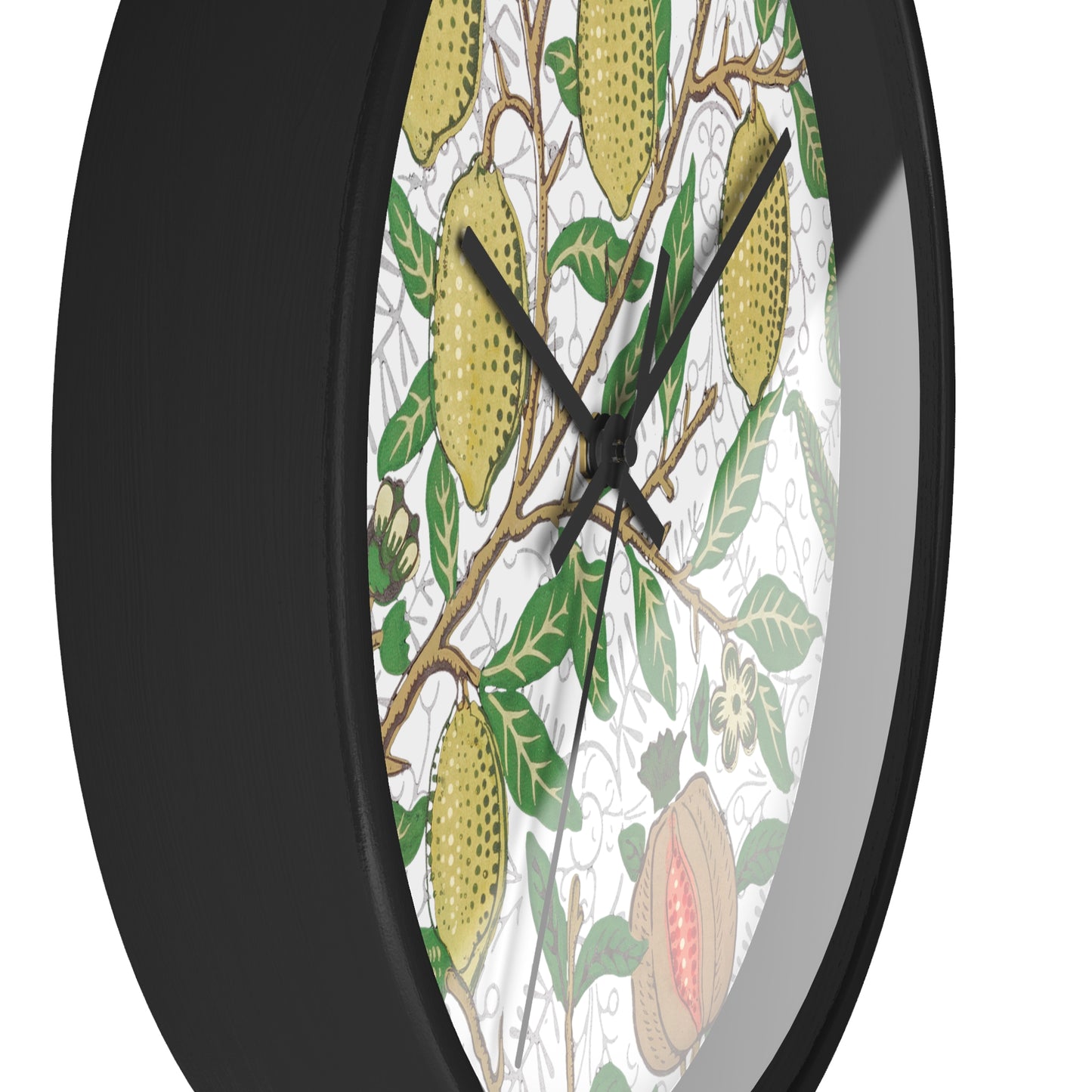Lemon Verbena Wall Clock - Select from Black, White or Natural Wood Color