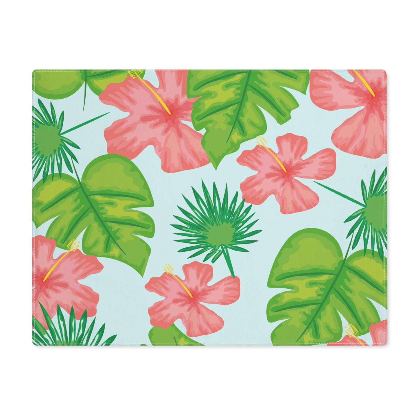 Tropical Island Placemat, 18" × 14" Cotton Twill - 1 count - Vibrant Table Decor for Summer Gatherings, Beach Parties, Home Dining, Gift for Garden Lovers, Kitchen Accessories